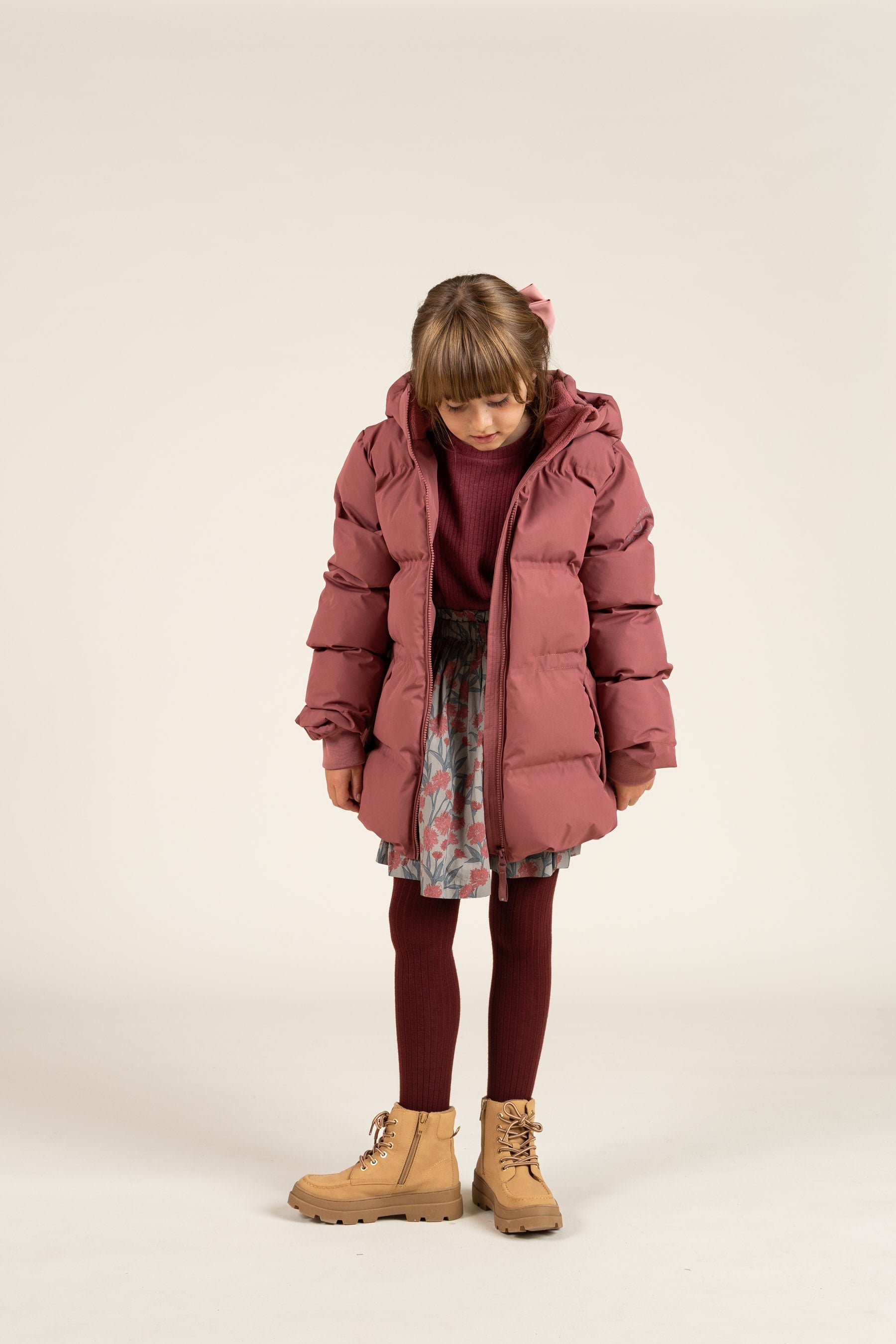 Nederdel i Printet bomulds-poplin - Tween - Rose / Green | 100718 Amy
