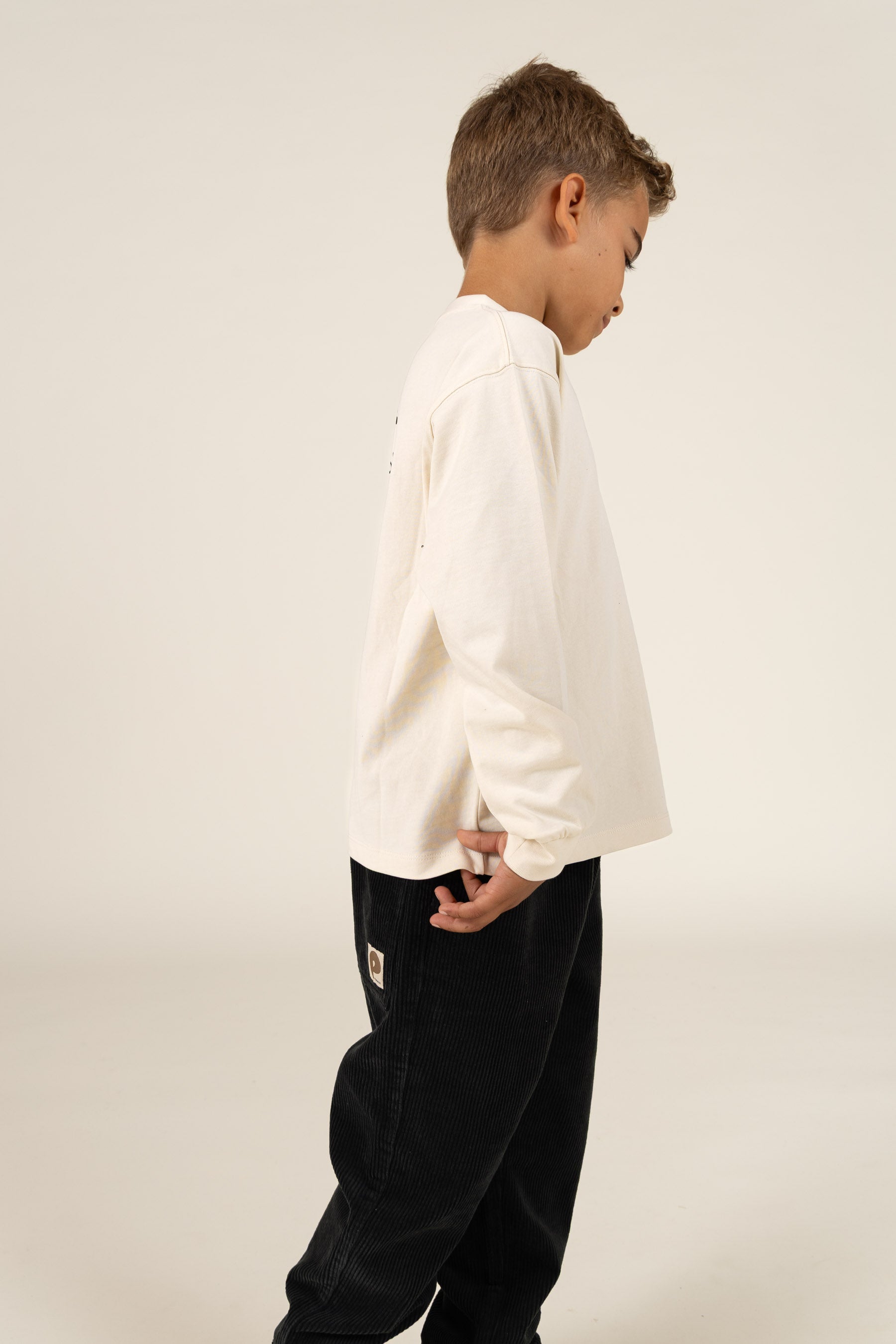 Oversize langærmet T-shirt - Tween - Off White | 100853 August
