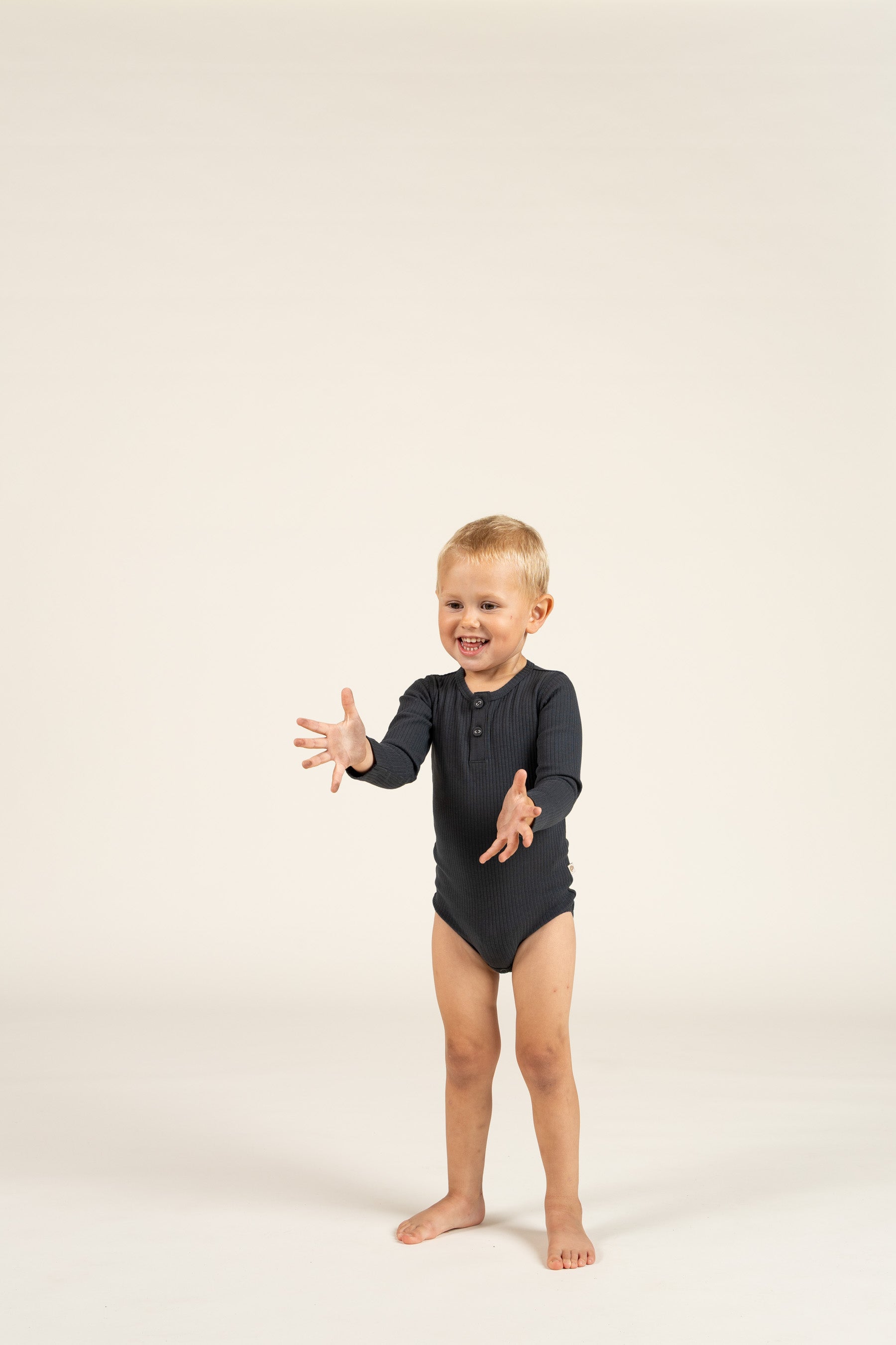 Langærmet Body i Bomuldsrib - Kids - Forest Green | 100560 Manson