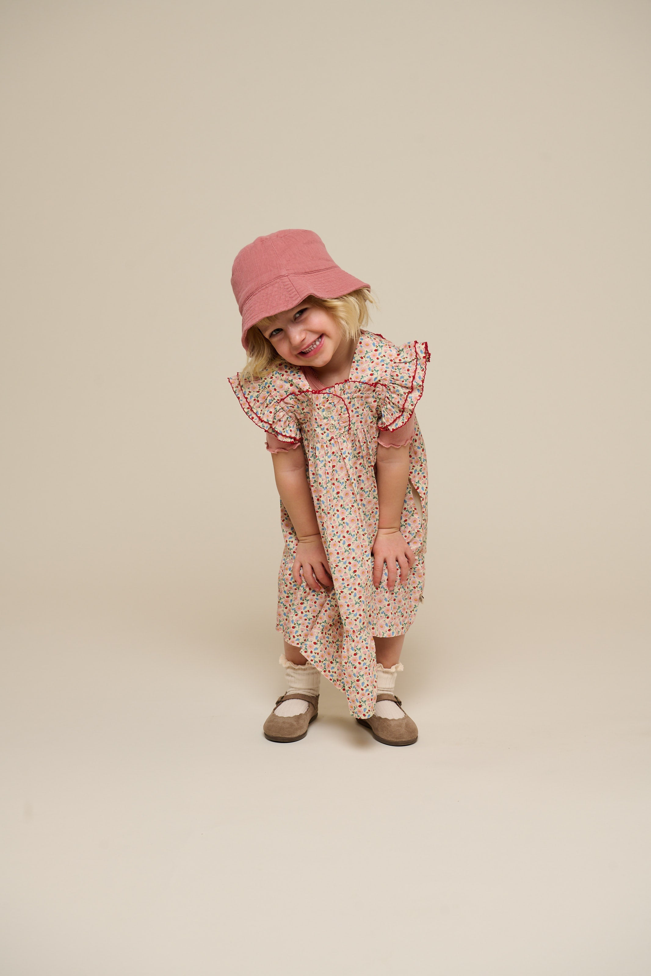 Blomstret poplinkjole - Kids - Rose | 100960 Poppy