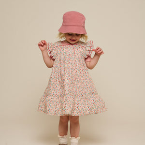 Blomstret poplinkjole - Kids - Rose | 100960 Poppy