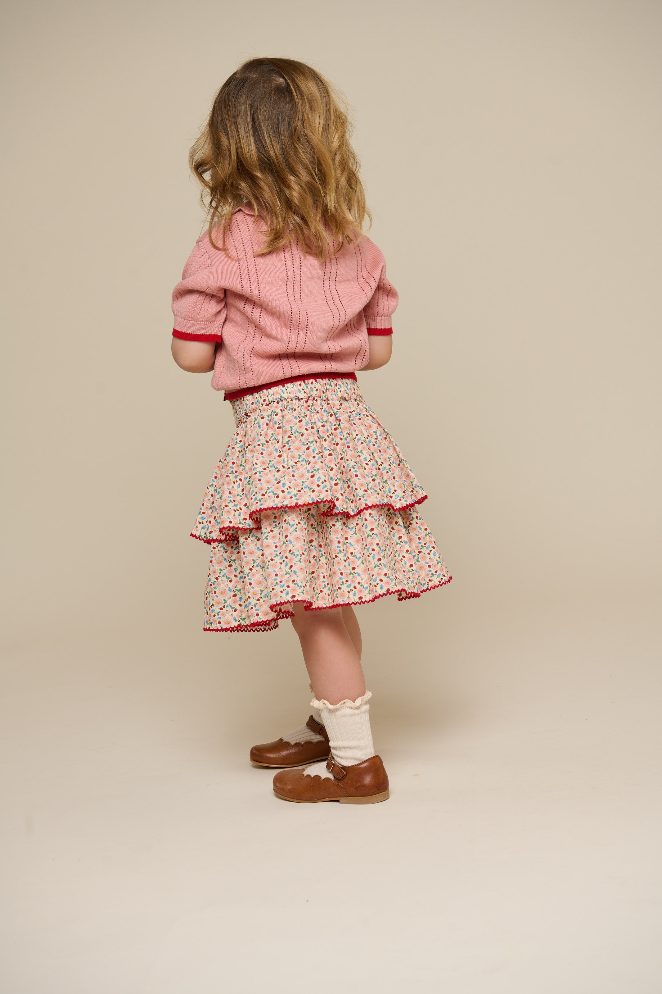 Rosafarvet strikket polo - Kids - Rose | 101241 Helena