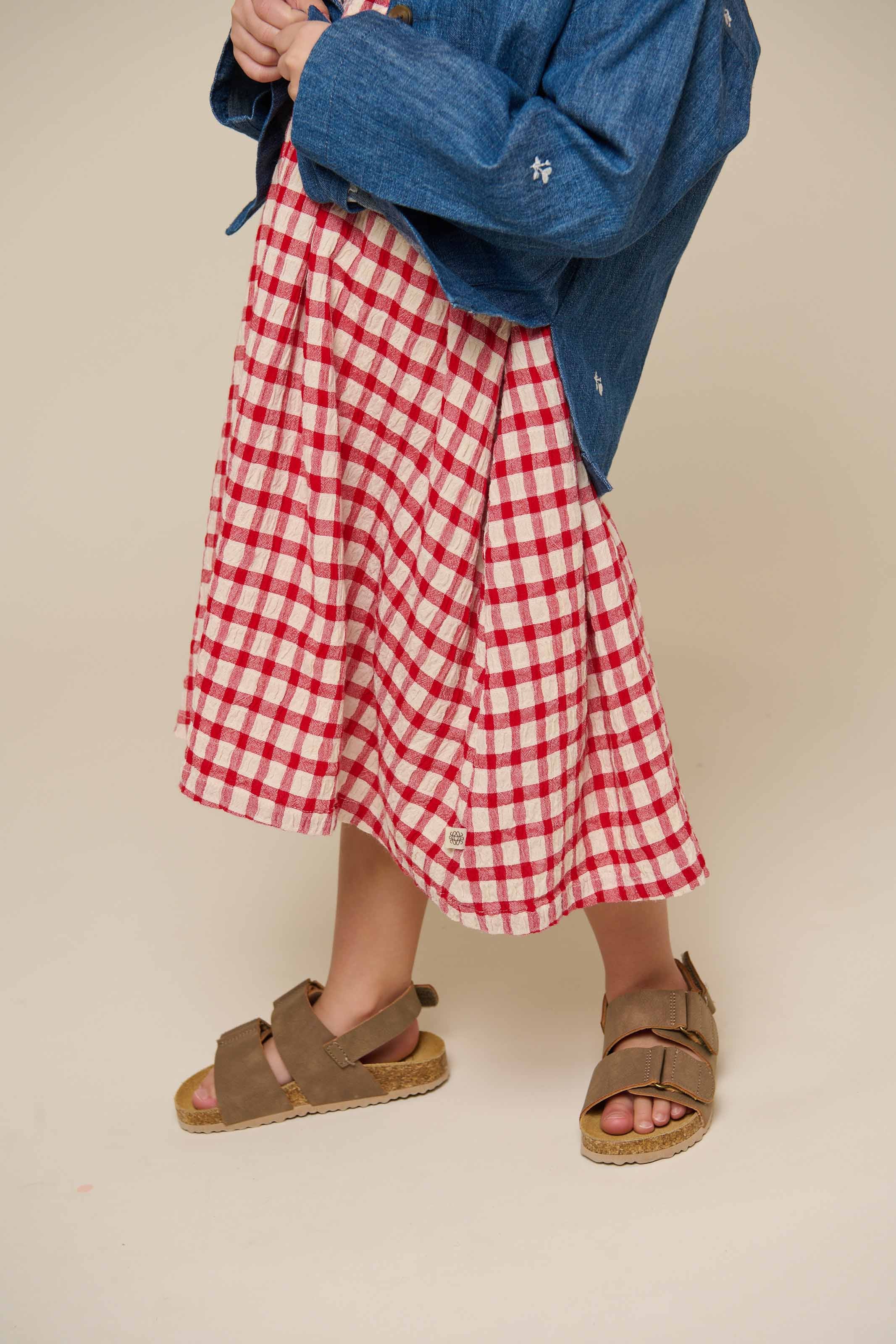 Ternet bomuldskjole - Kids - Cherry Red | 100904 Bonnie