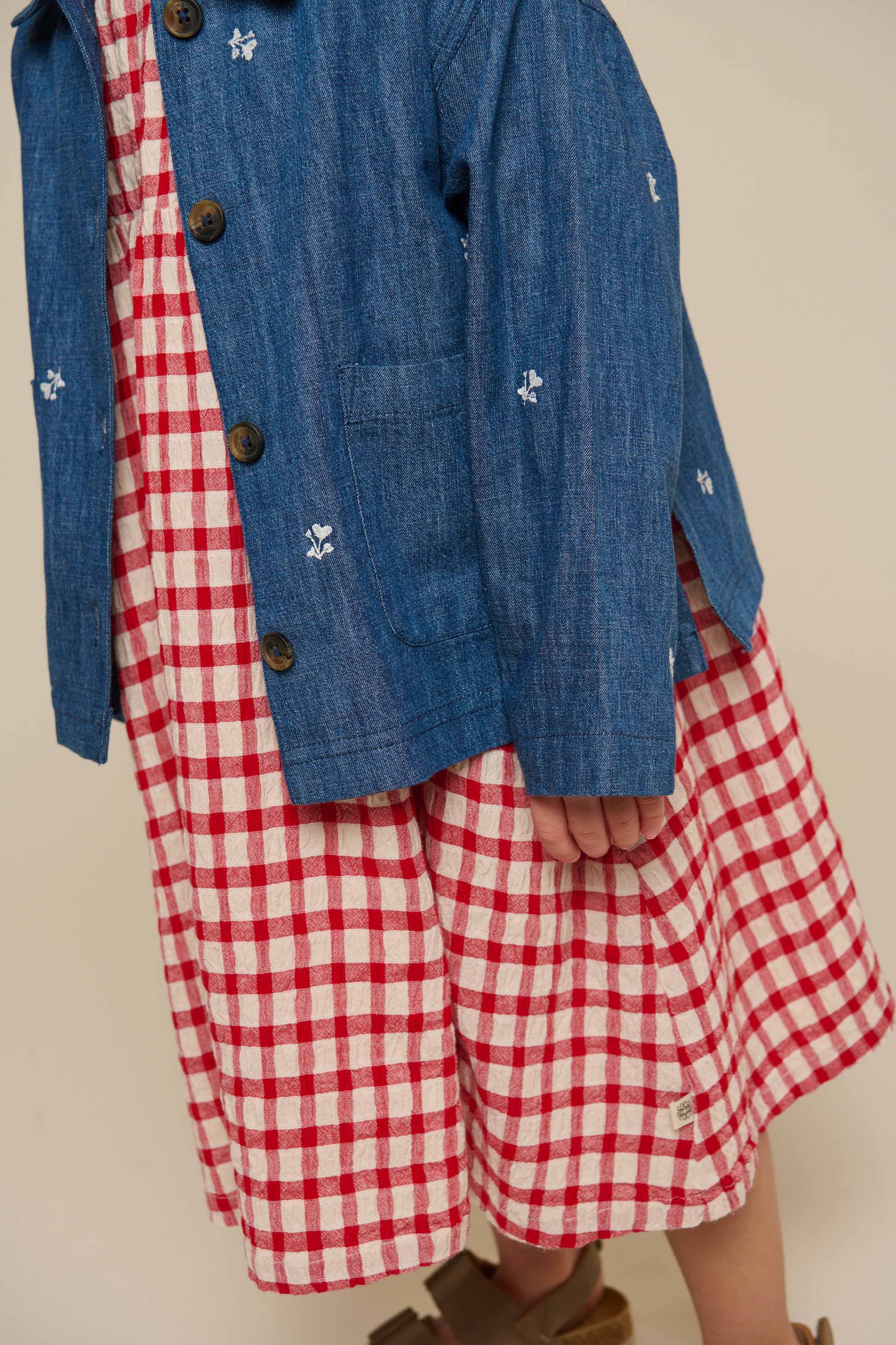 Broderet light-denim skjortejakke - Kids - Blue Denim | 101051 Isabella