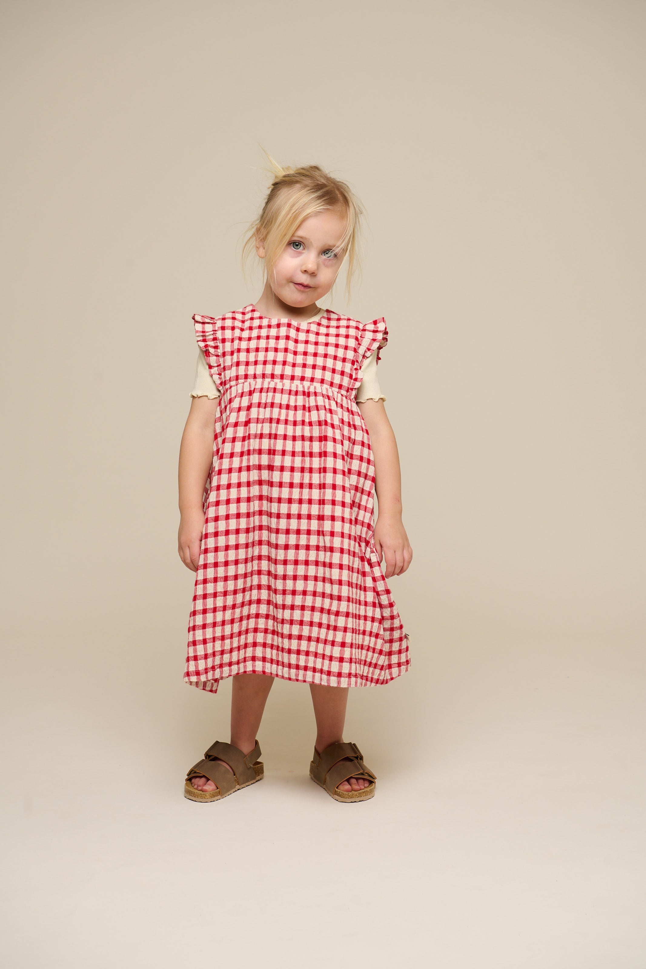 Ternet bomuldskjole - Kids - Cherry Red | 100904 Bonnie