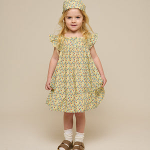 Blomstret poplinkjole - Kids - Green | 100962 Poppy
