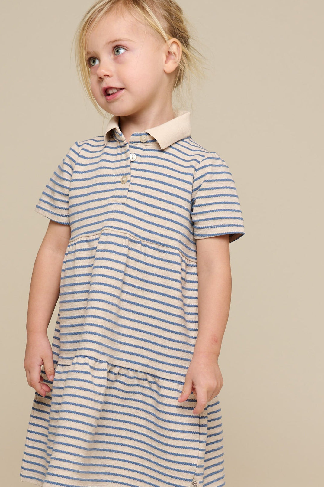 Stribet jersey kjole - Kids - Blue | 101012 Emmie