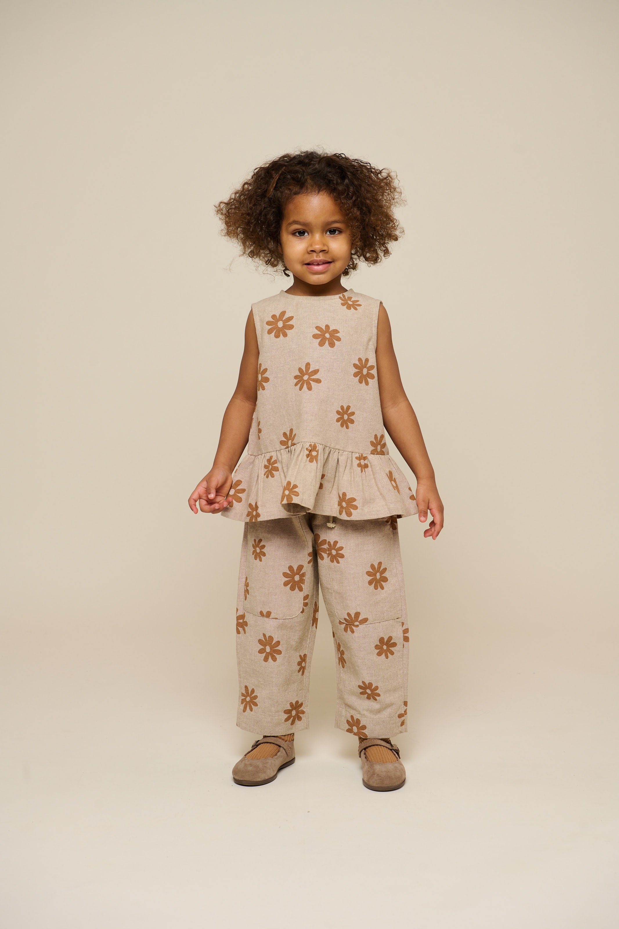 Printet bomuldstop - Kids - Sand | 101205 Molly