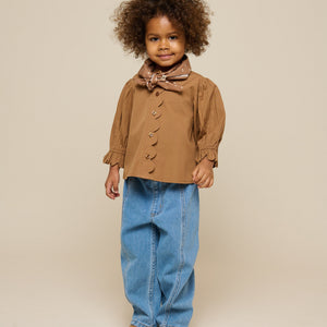 Poplinbluse med muslingekant - Kids - Coconut | 101046 Joy