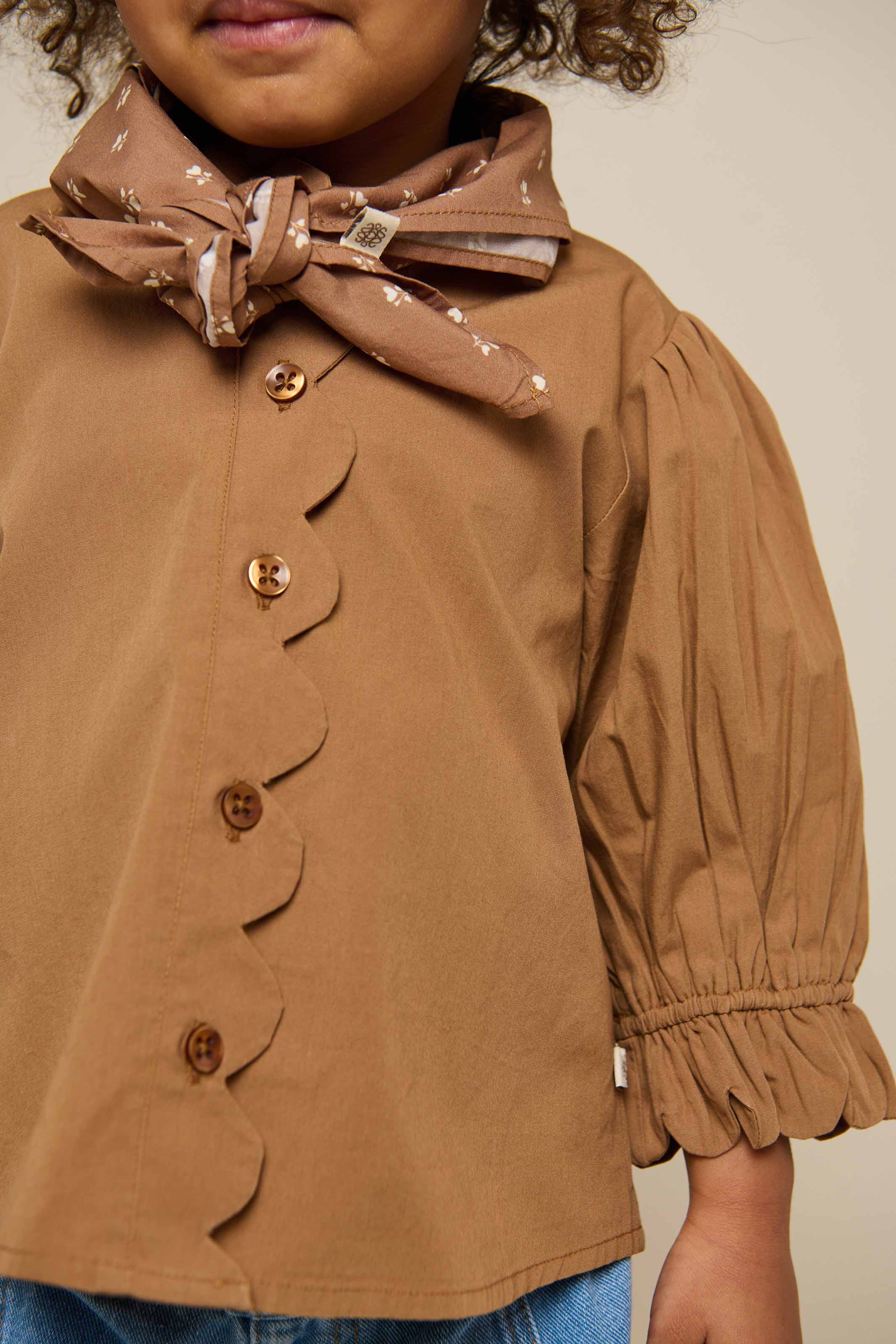 Poplinbluse med muslingekant - Kids - Coconut | 101046 Joy