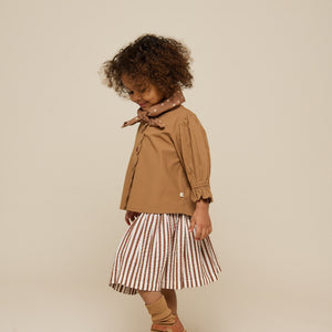 Stribet seersucker nederdel - Kids - Brown | 101193 Nadia