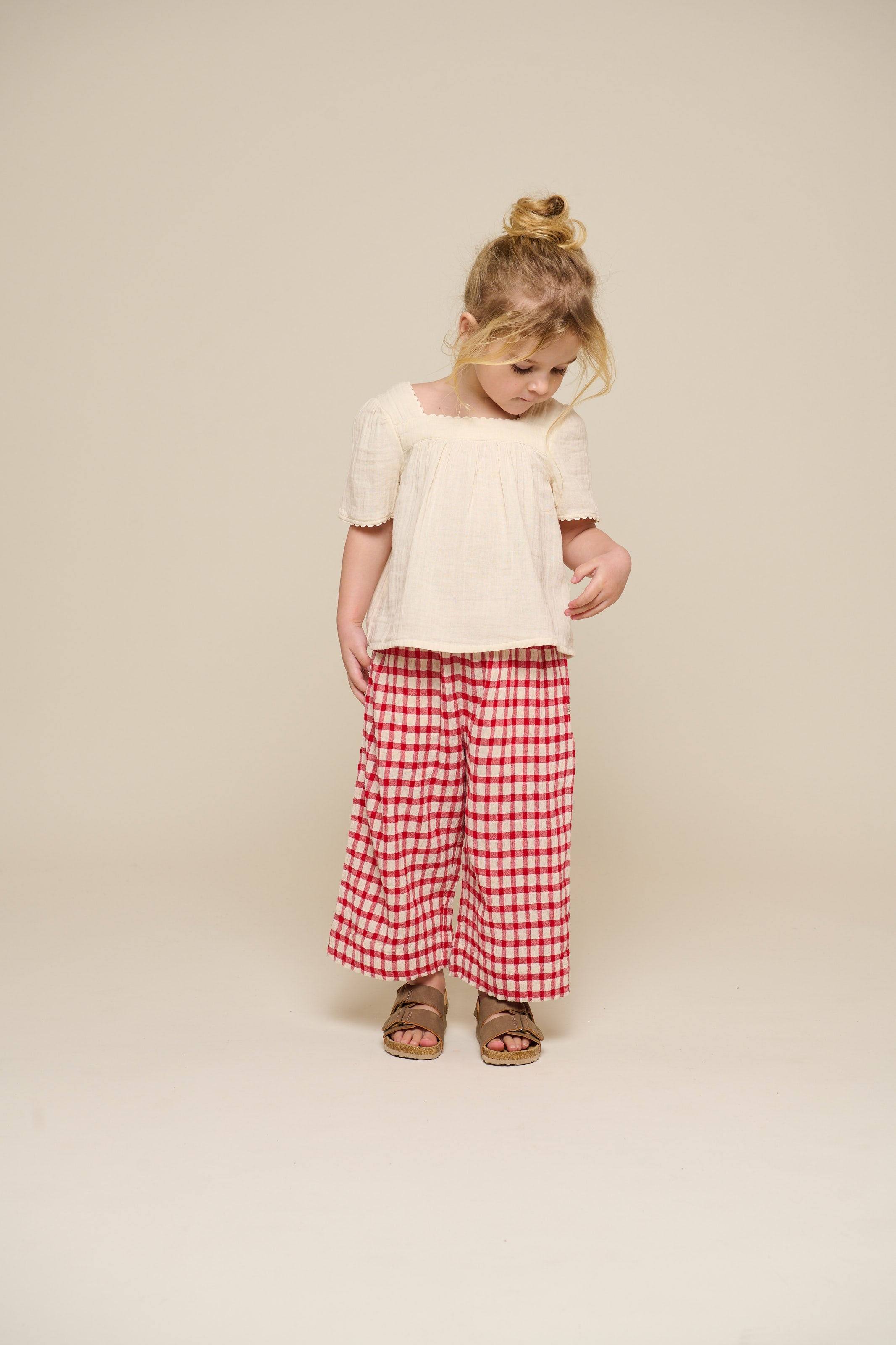 Ternede bomuldsbukser - Kids - Cherry Red | 100906 Bonnie