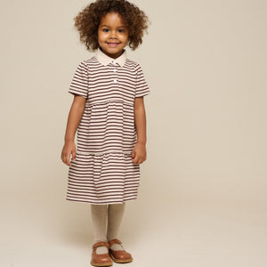 Stribet jersey kjole - Kids - Brown | 101010 Emmie