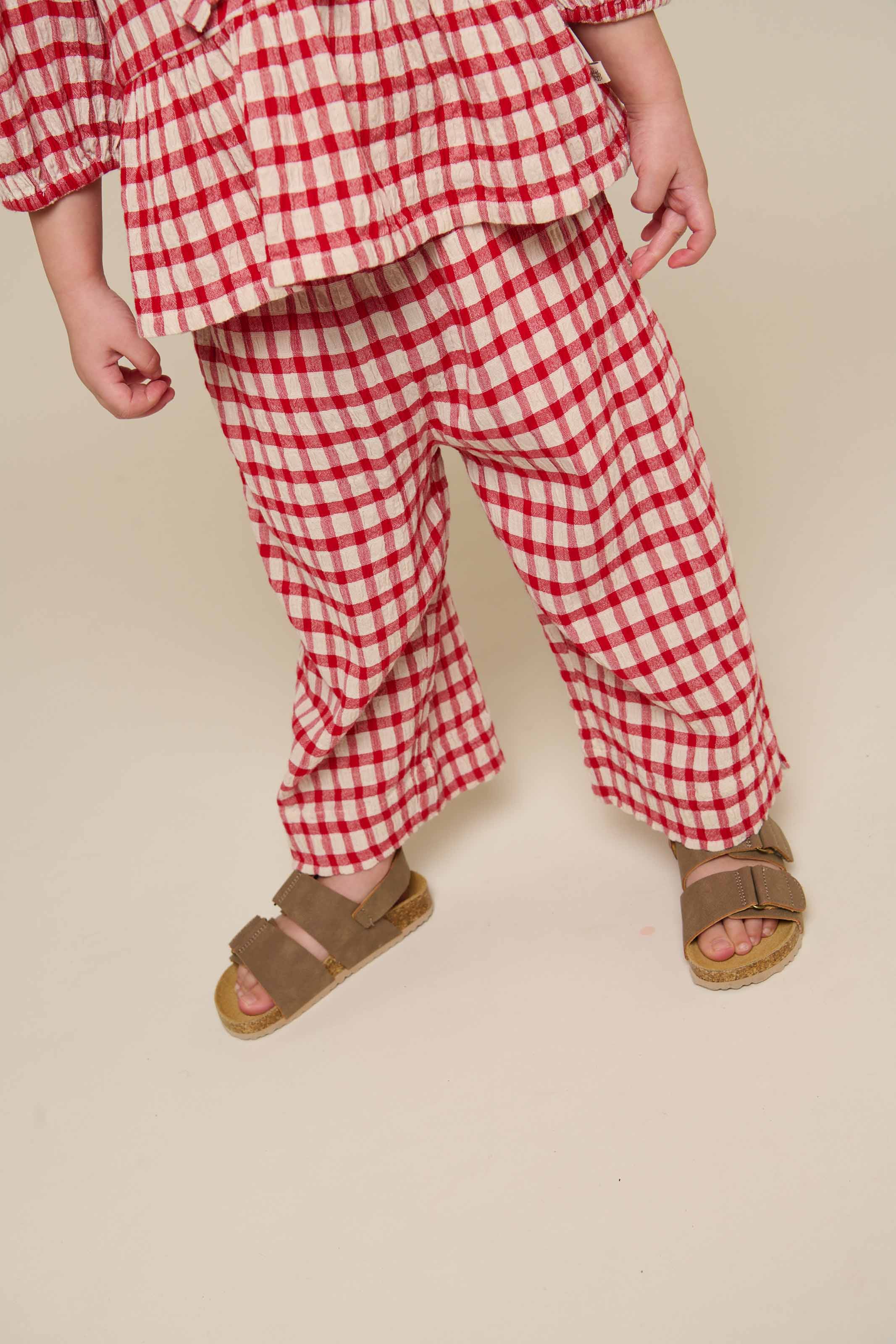 Ternede bomuldsbukser - Kids - Cherry Red | 100906 Bonnie