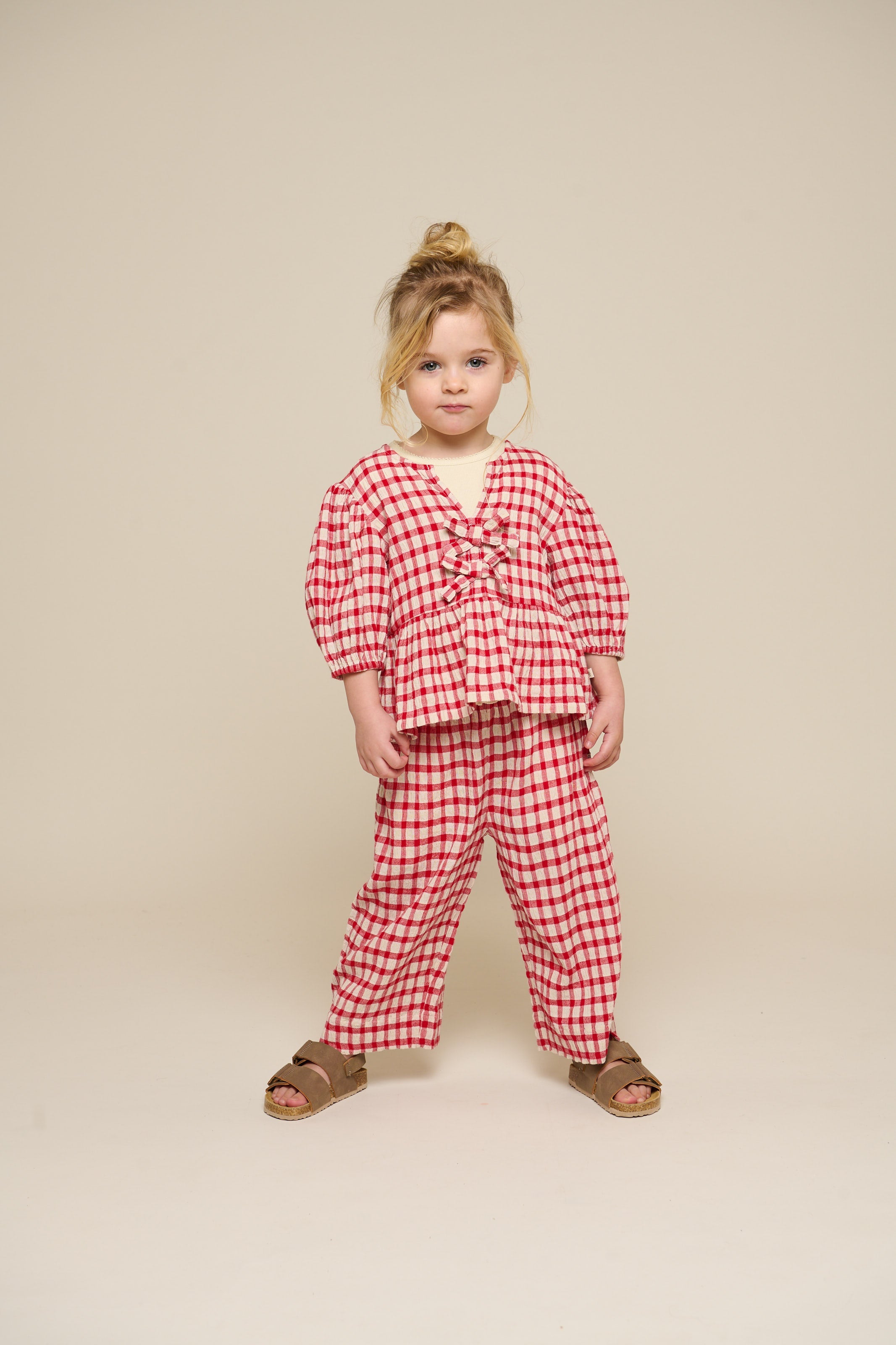 Ternede bomuldsbukser - Kids - Cherry Red | 100906 Bonnie