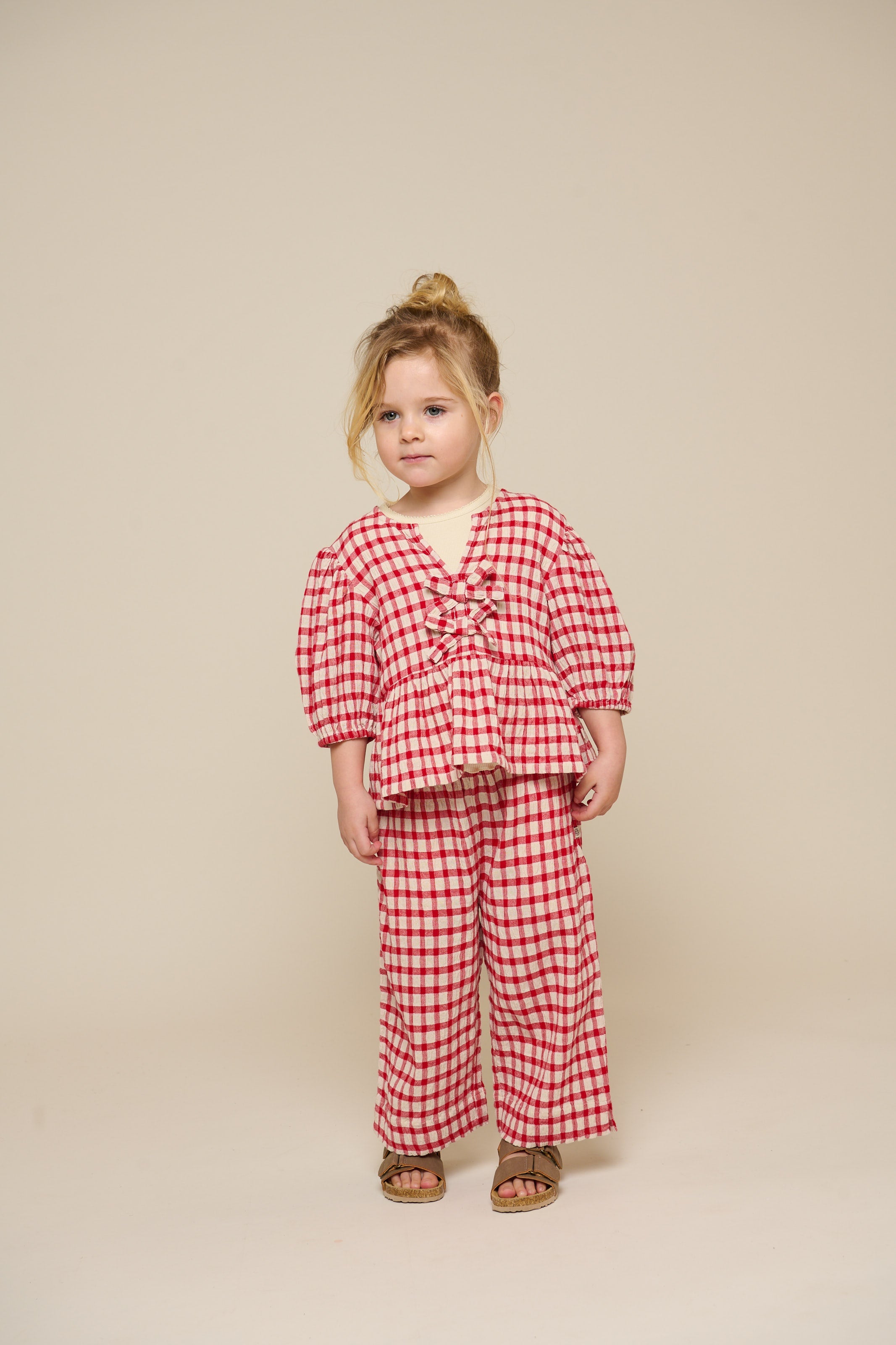 Ternet bomuldsbluse - Kids - Cherry Red | 100908 Bonnie
