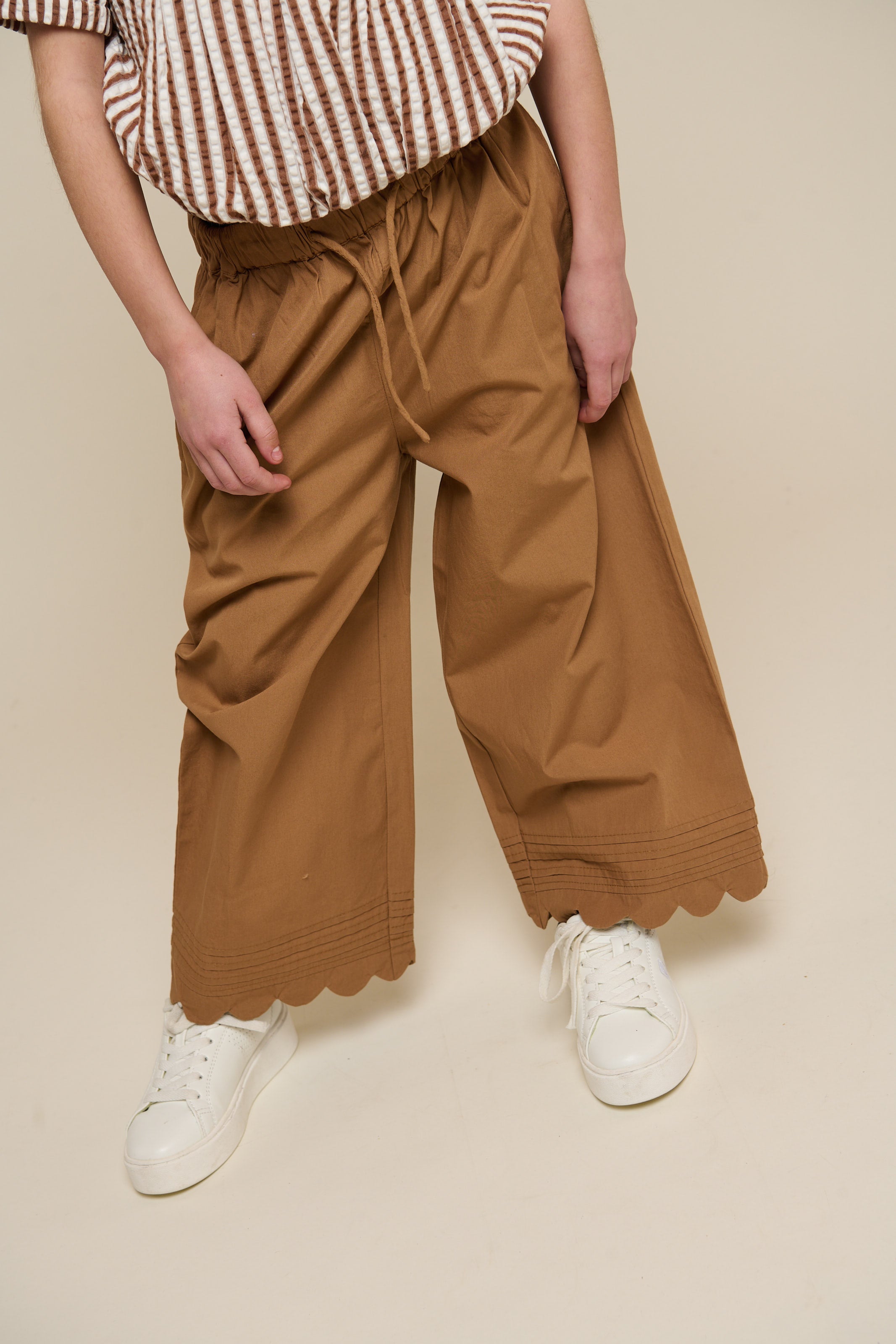 Poplinbukser med muslingekant - Tween - Coconut | 101079 Joy