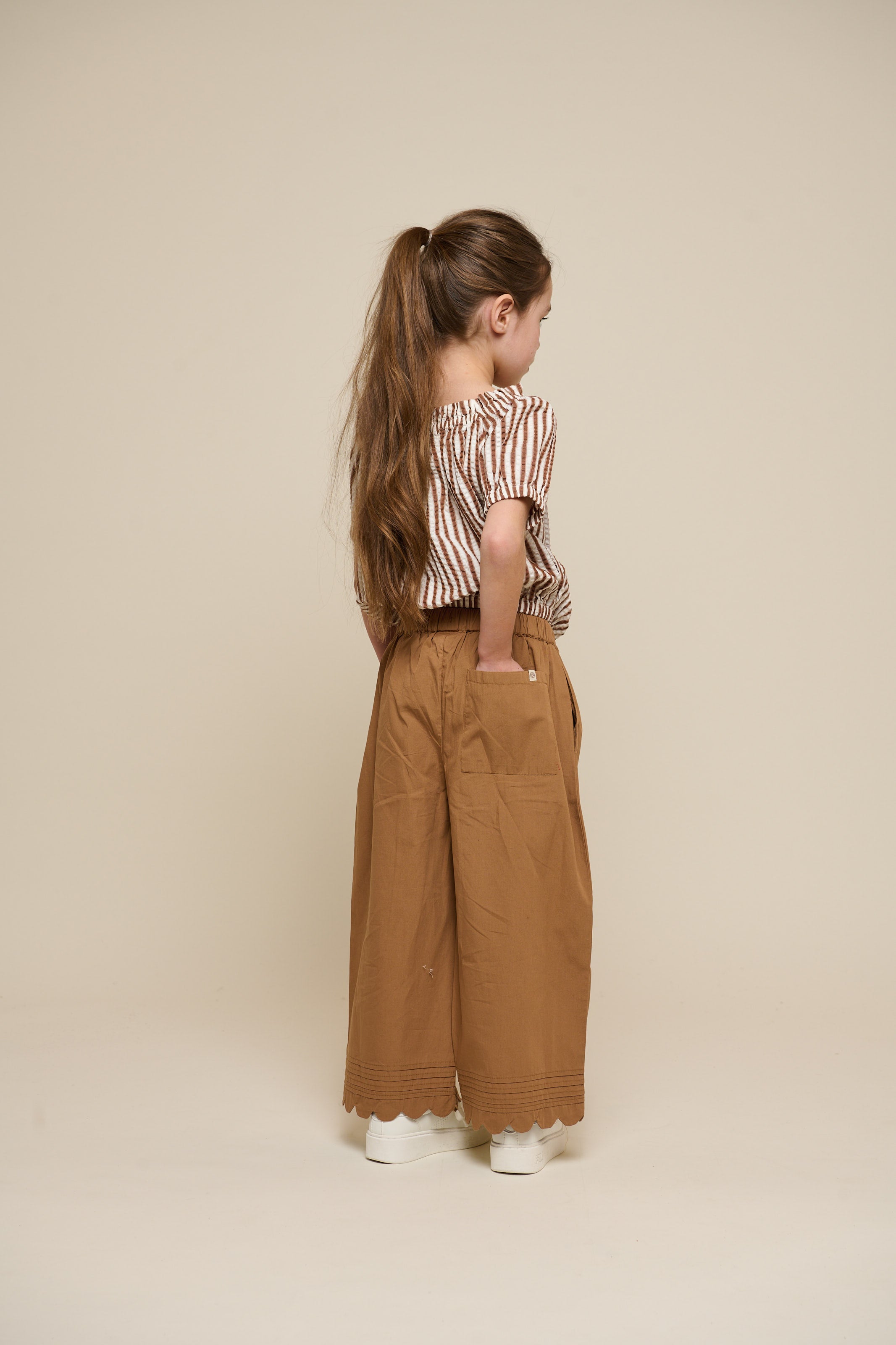Poplinbukser med muslingekant - Tween - Coconut | 101079 Joy