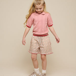 Rosafarvet strikket polo - Tween - Rose | 101242 Helena