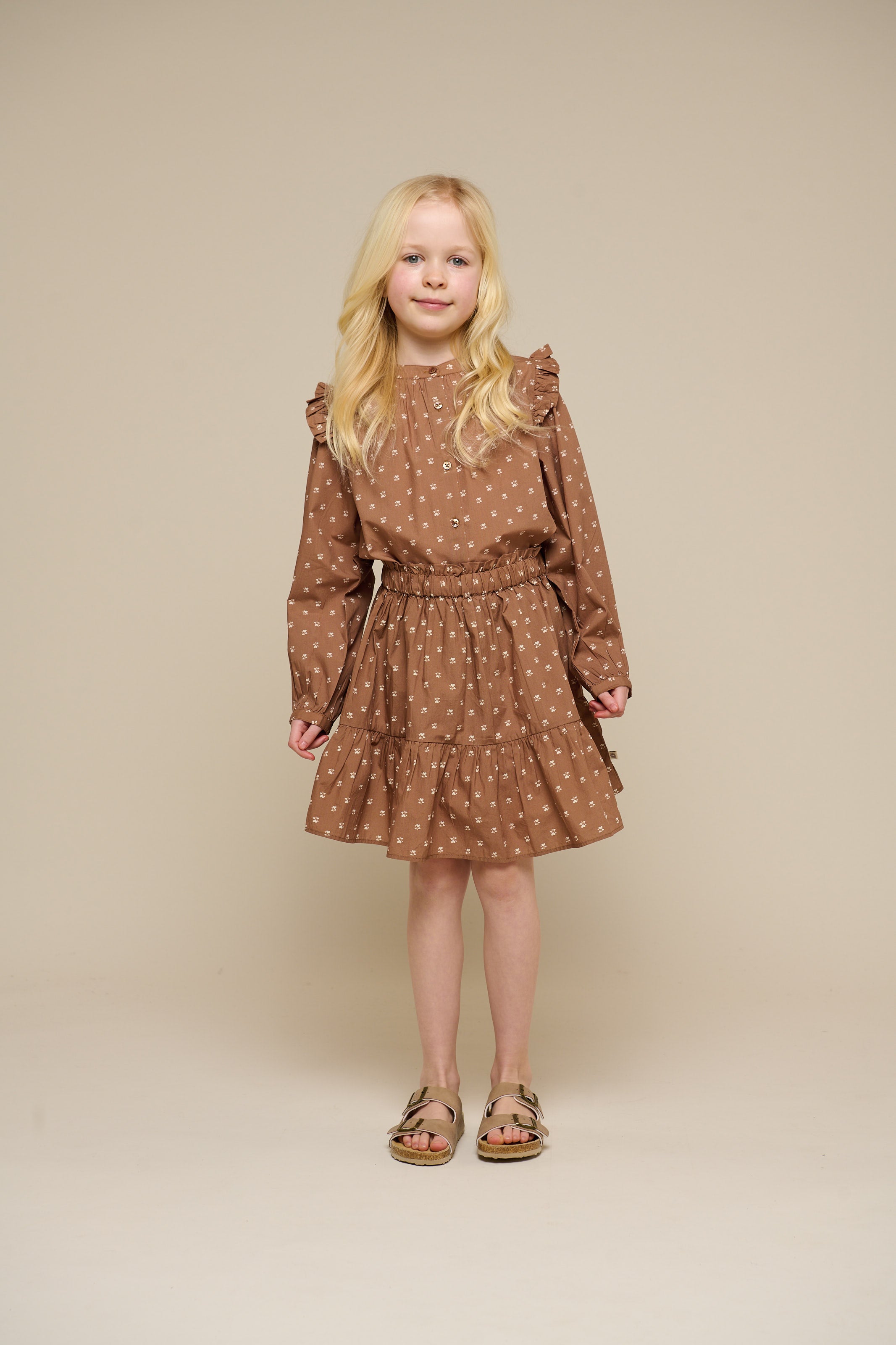 Skjortebluse i printet poplin - Tween - Coconut | 101088 Camilla