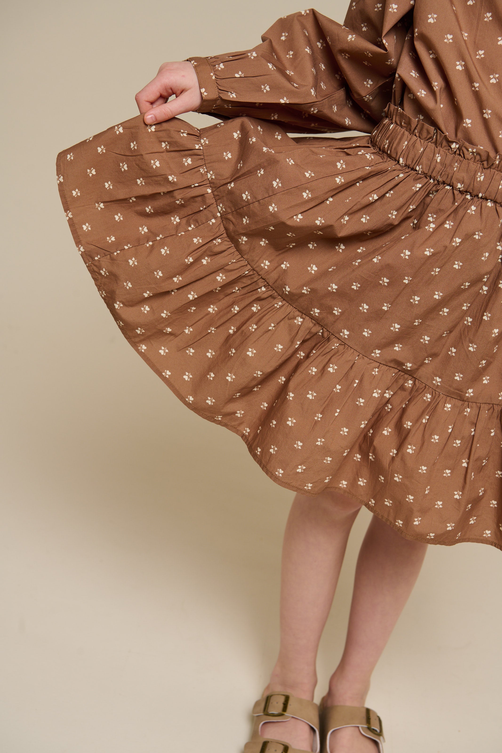 Nederdel i printet poplin - Tween - Coconut | 101086 Camilla