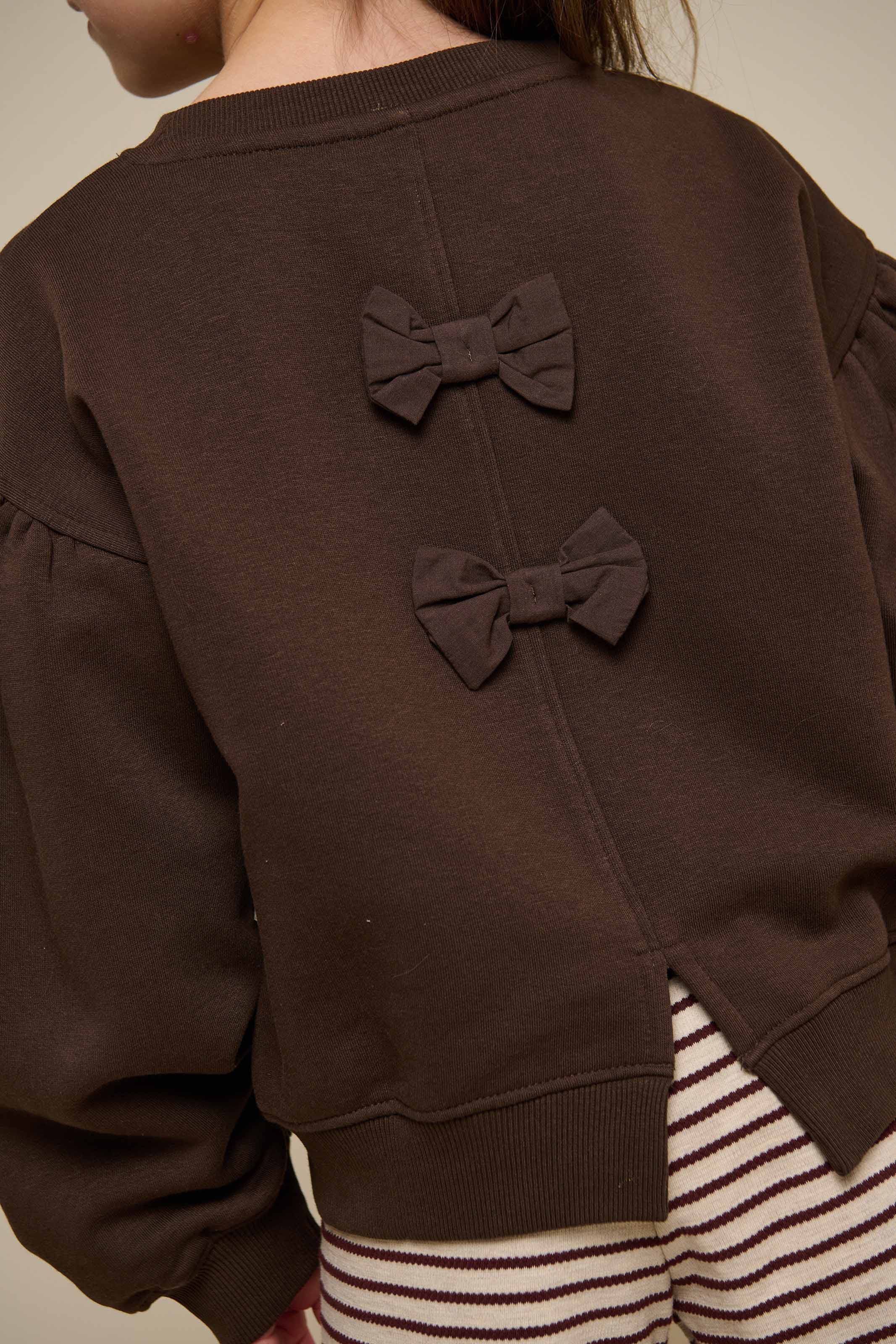 Sweatshirt med sløjfedetaljer - Tween - Chocolate | 100815 Ruth