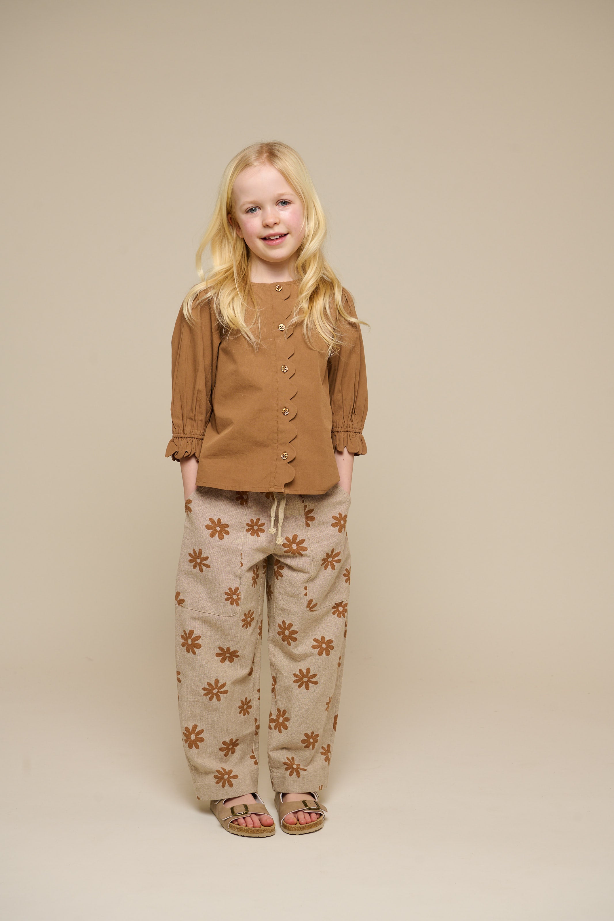 Printede bomuldsbukser - Tween - Sand | 101208 Molly