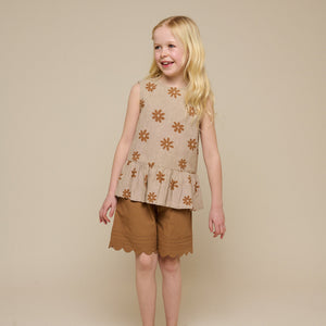 Printet bomuldstop - Tween - Sand | 101206 Molly