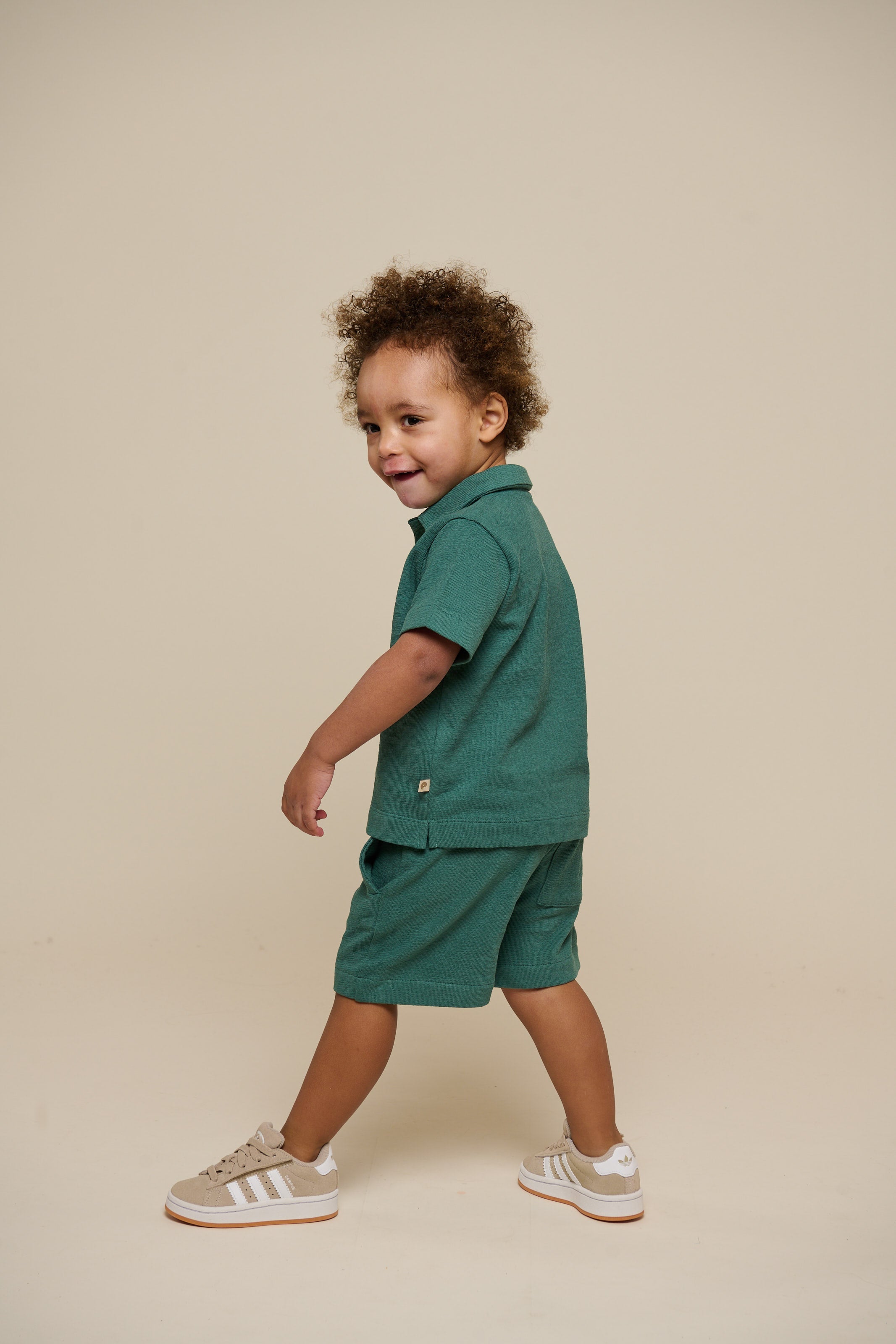 Polo T-shirt i jersey med struktur - Kids - Tropical Green | 101215 Sonny