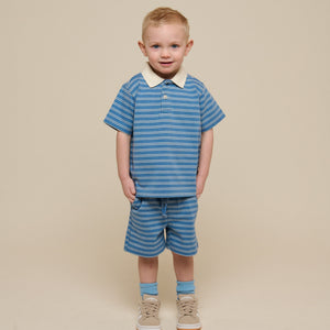 Stribede jersey shorts - Kids - Dusty Blue | 101183 Otto