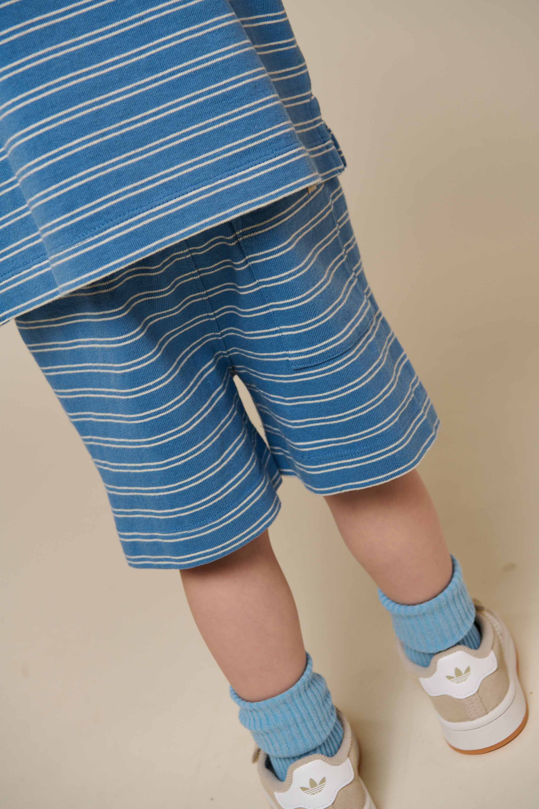 Stribede jersey shorts - Kids - Dusty Blue | 101183 Otto