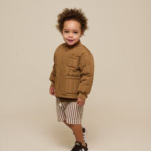 Stribede seersucker shorts - Kids - Brown | 101187 Frank