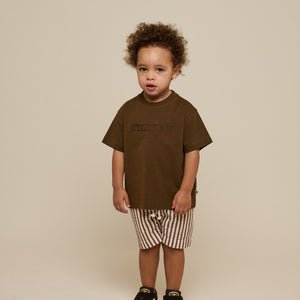 Slub jersey T-shirt med broderi - Kids - Dark Brown | 101157 Villum