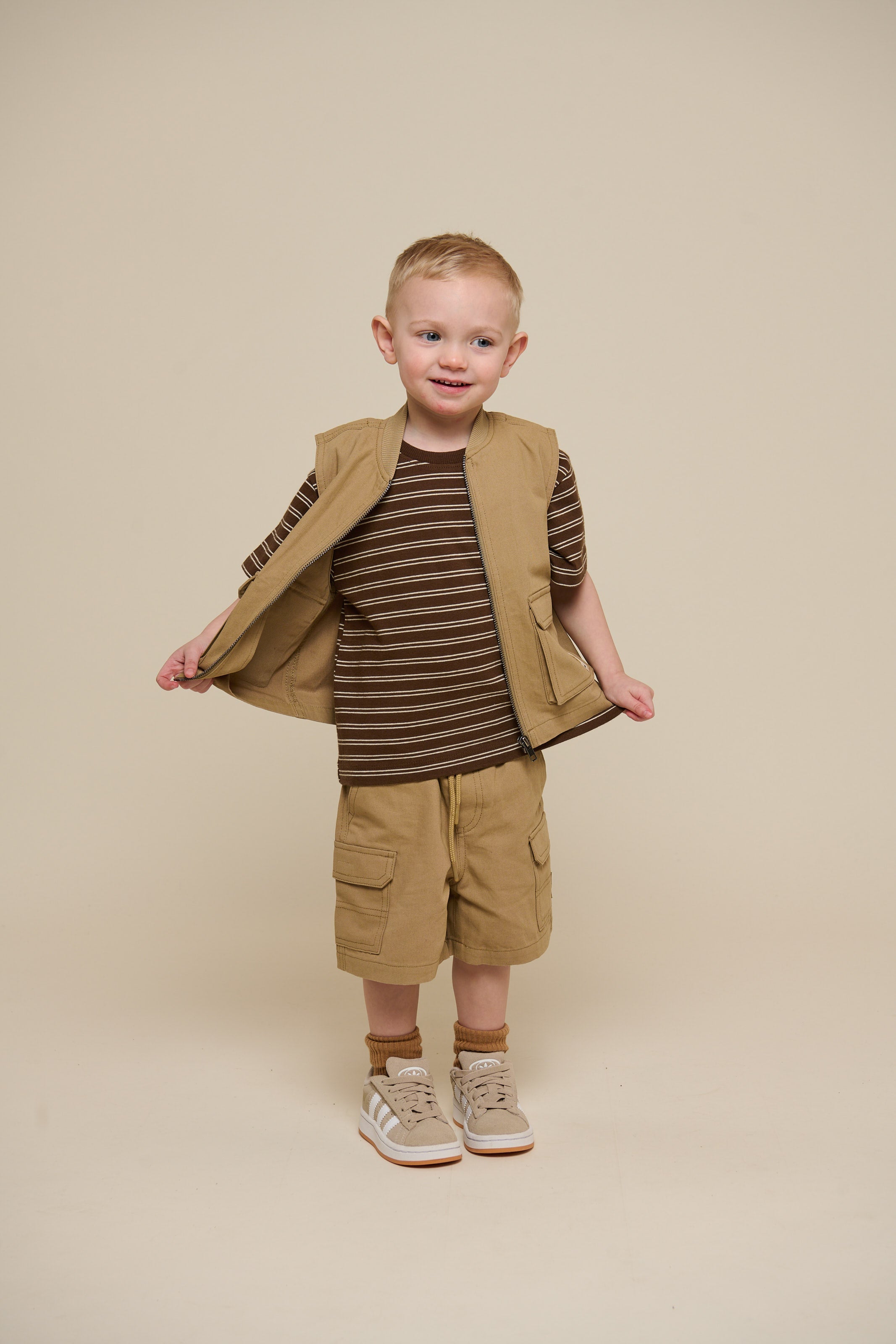 Stribet T-shirt - Kids - Dark Brown | 101177 Otto