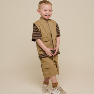 Canvas cargo-shorts - Kids - Khaki | 101120 Isack