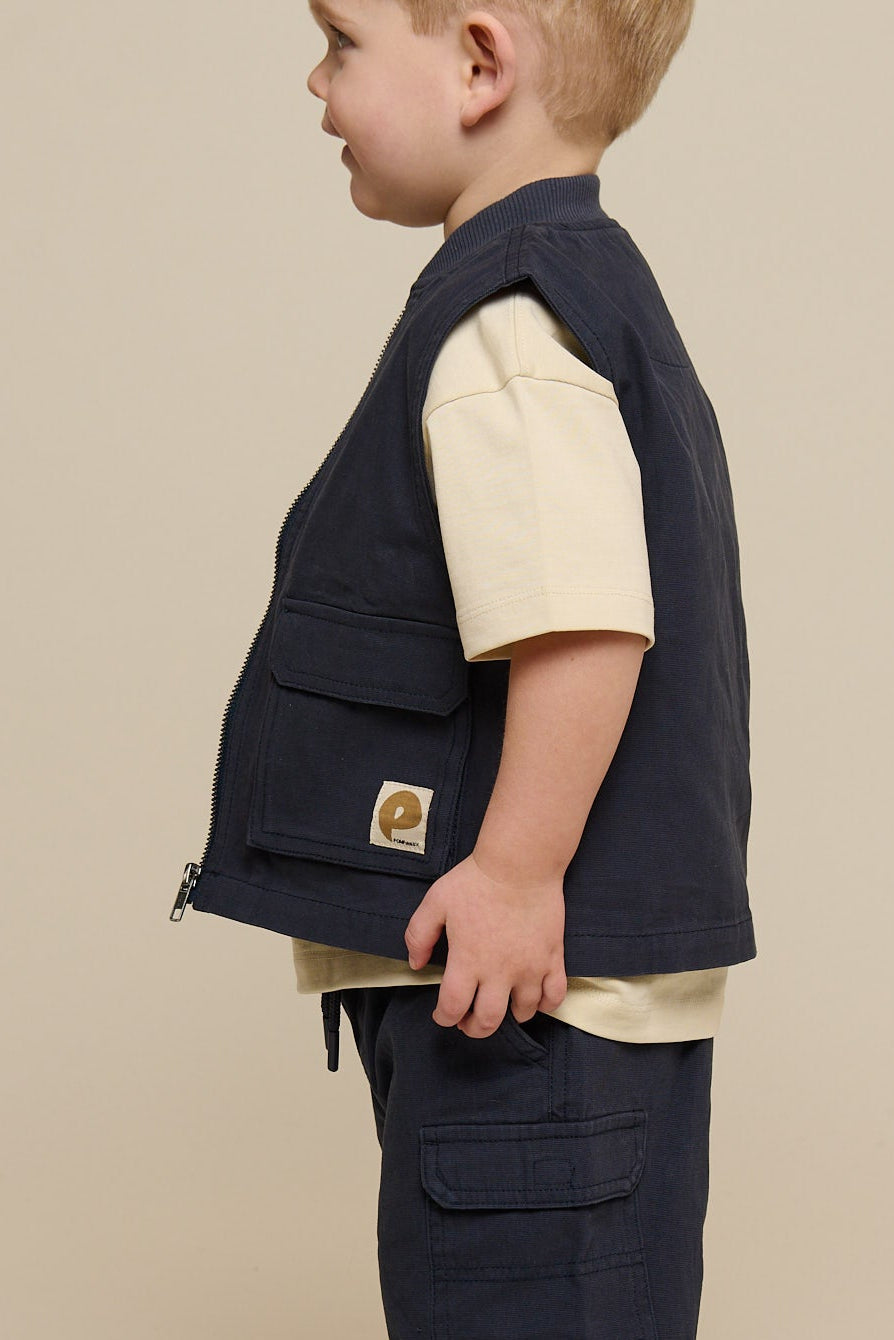 Canvas cargo-vest - Kids - Navy | 101130 Isack