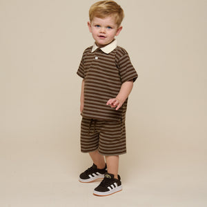 Stribet jersey poloshirt - Kids - Dark Brown | 101173 Otto