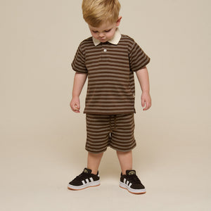 Stribede jersey shorts - Kids - Dark Brown | 101181 Otto