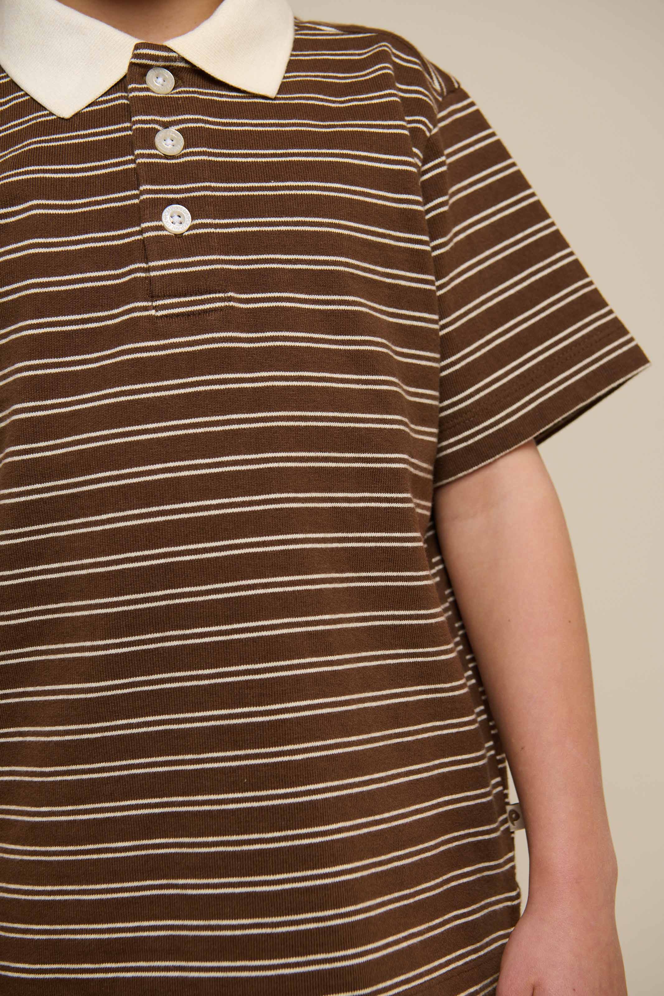 Stribet jersey poloshirt - Tween - Dark Brown | 101174 Otto