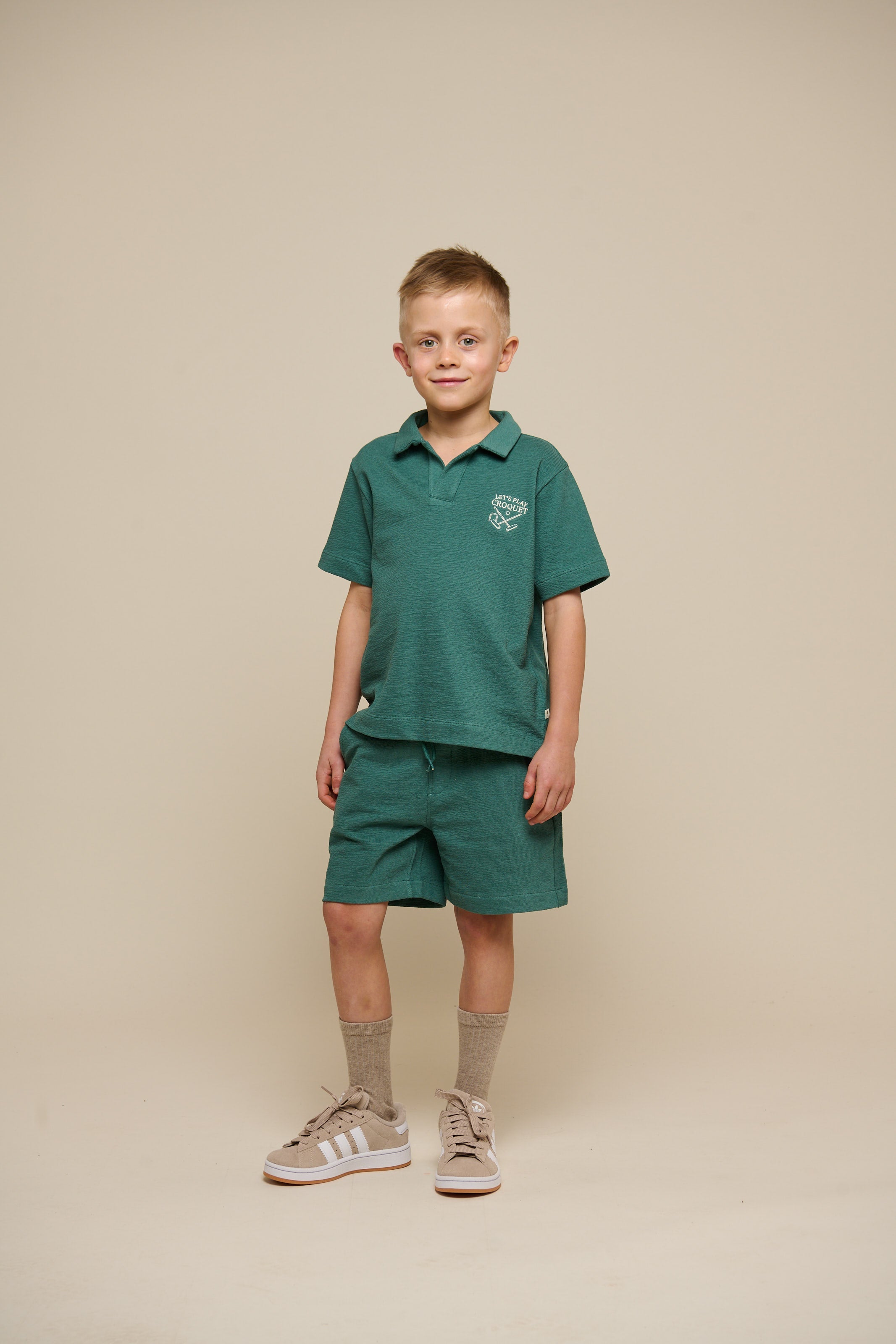 Polo T-shirt i jersey med struktur - Tween - Tropical Green | 101216 Sonny