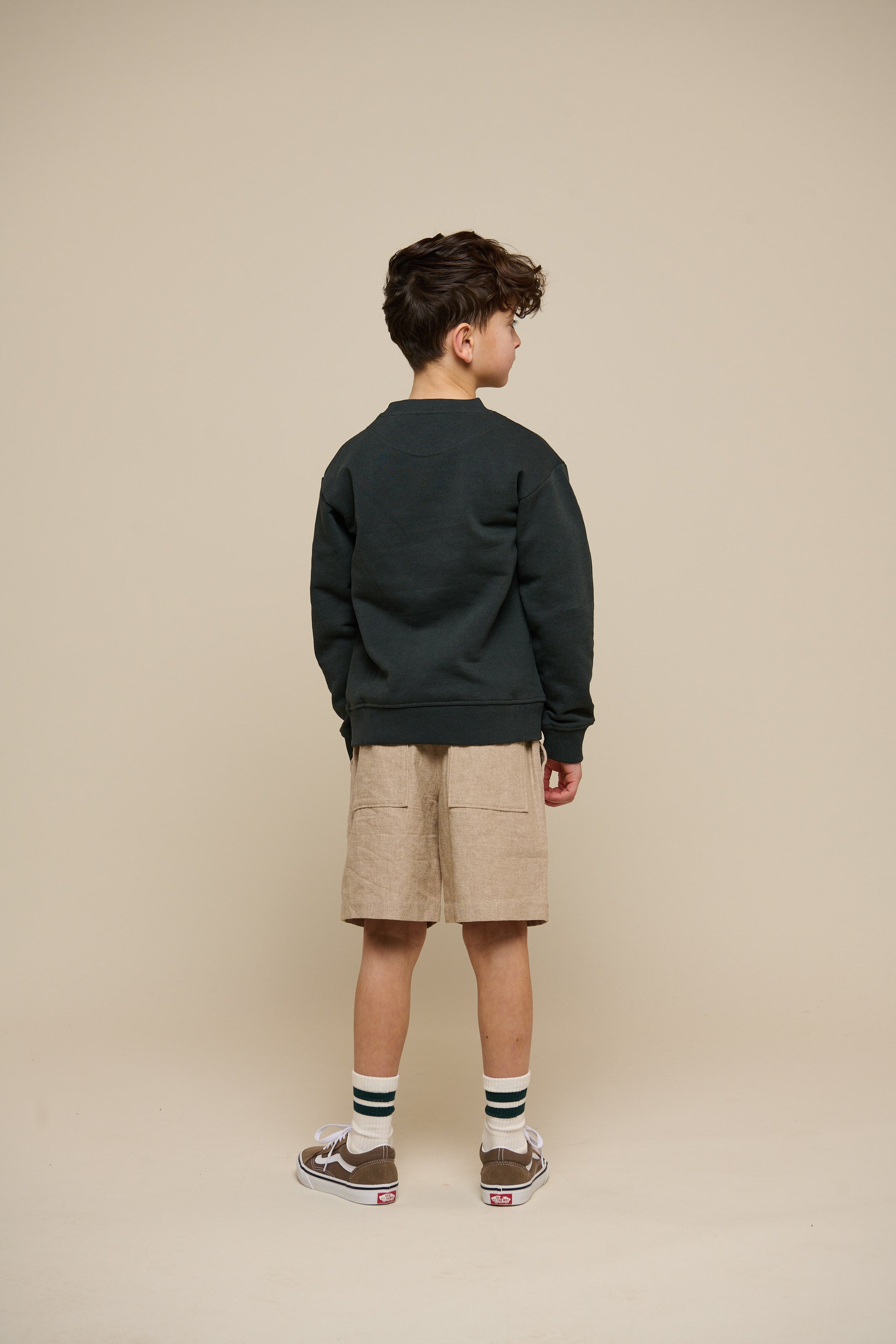 Sweatshirt med rund hals - Tween - Forest Green Melange | 100893 Justin