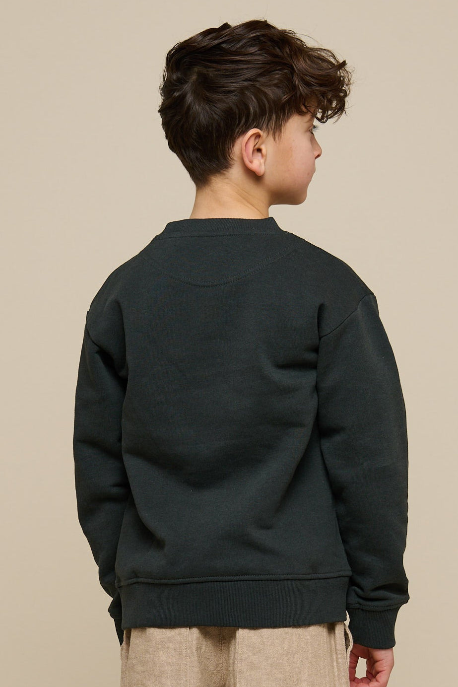 Sweatshirt med rund hals - Tween - Forest Green Melange | 100893 Justin