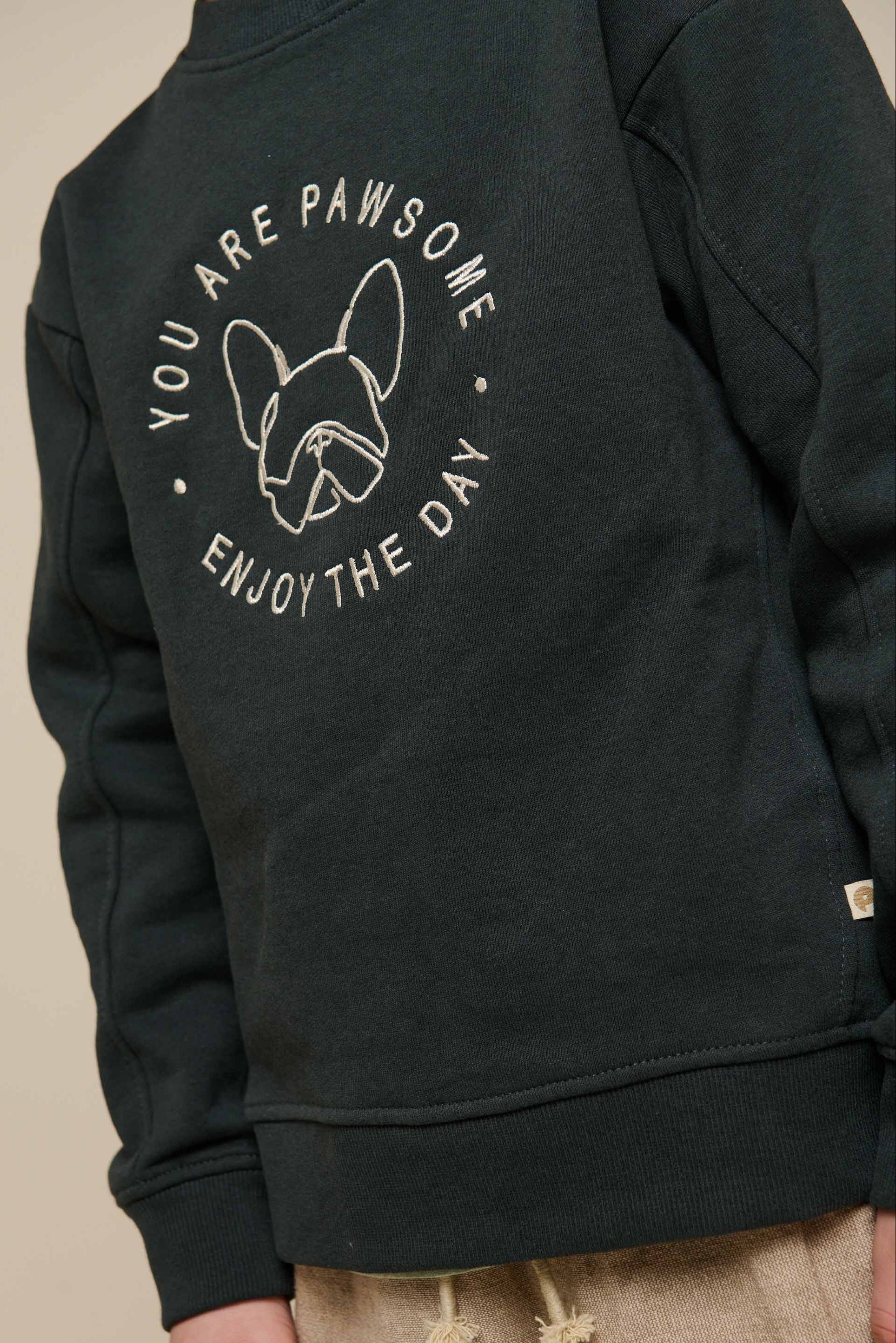 Sweatshirt med rund hals - Tween - Forest Green Melange | 100893 Justin