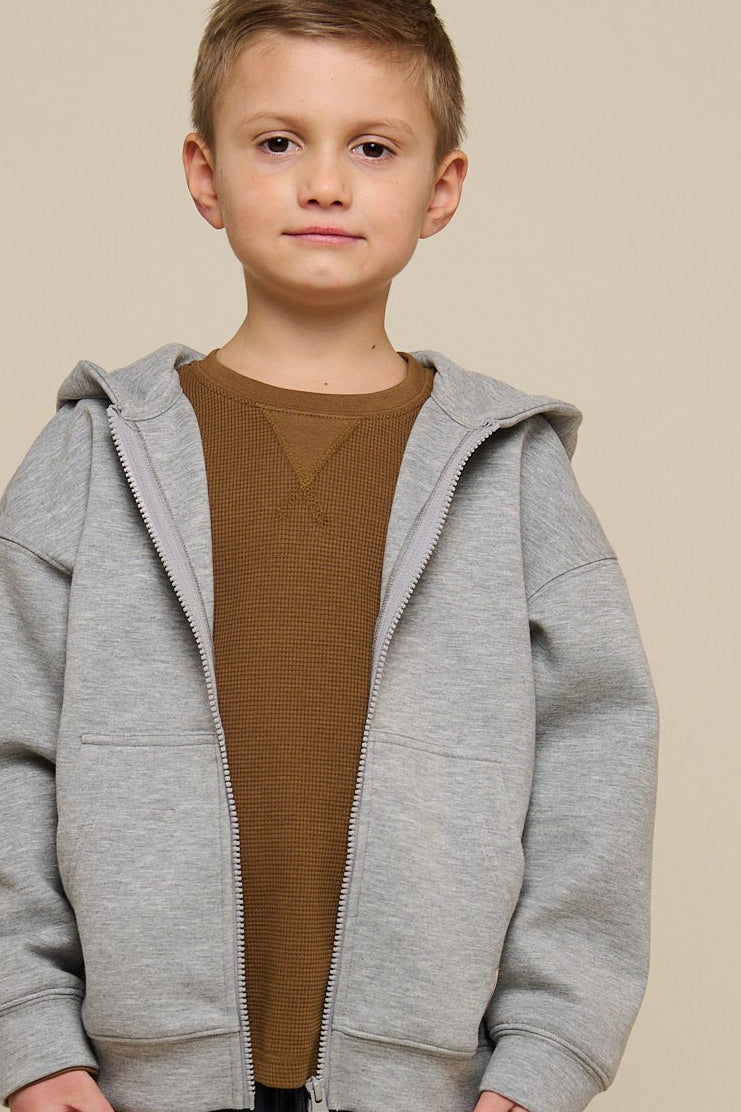 Langærmet T-shirt med struktur - Tween - Coffee | 100706 Malthe