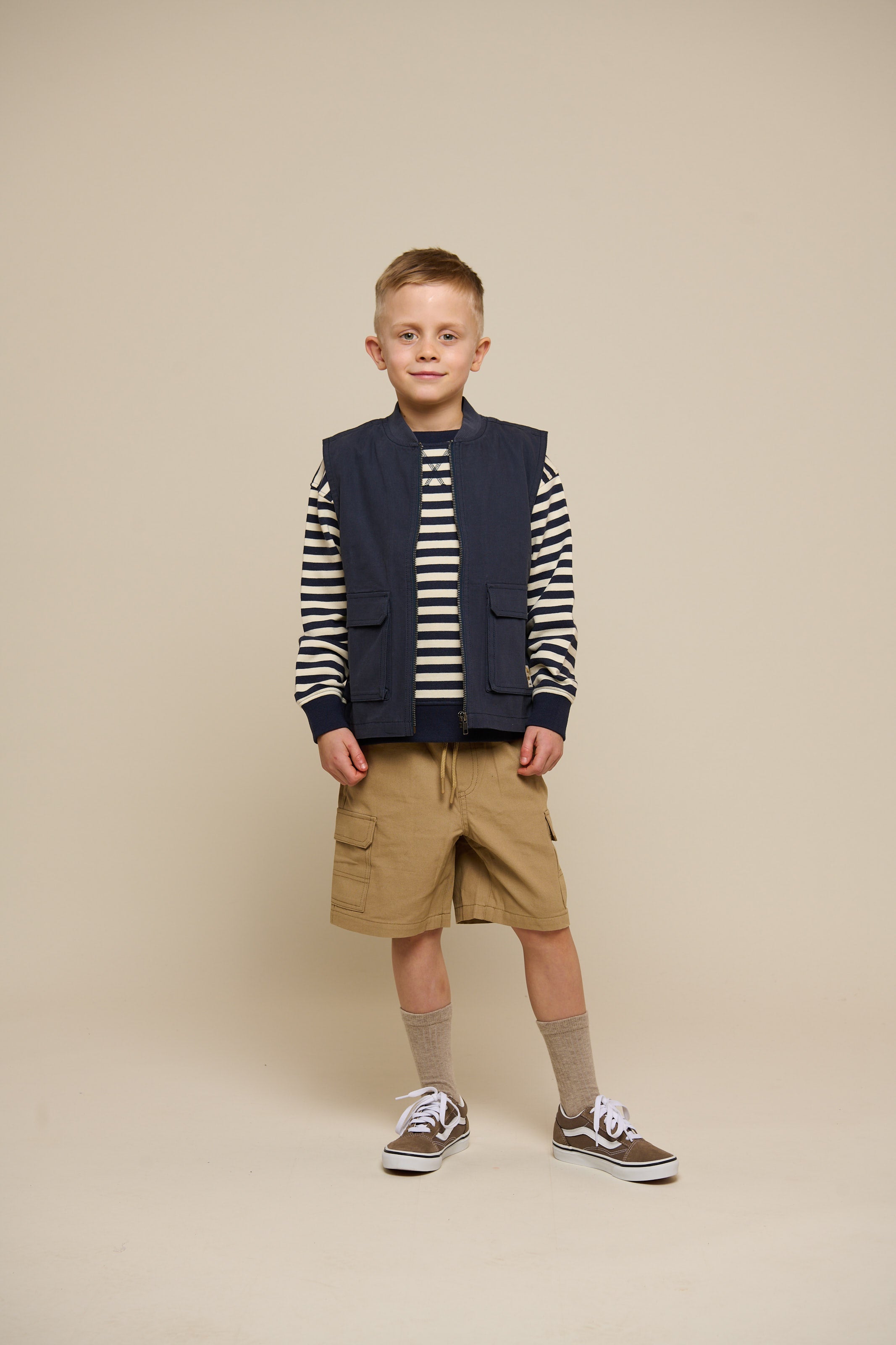 Stribet crewneck sweatshirt - Tween - Navy Stripe | 101345 Cole