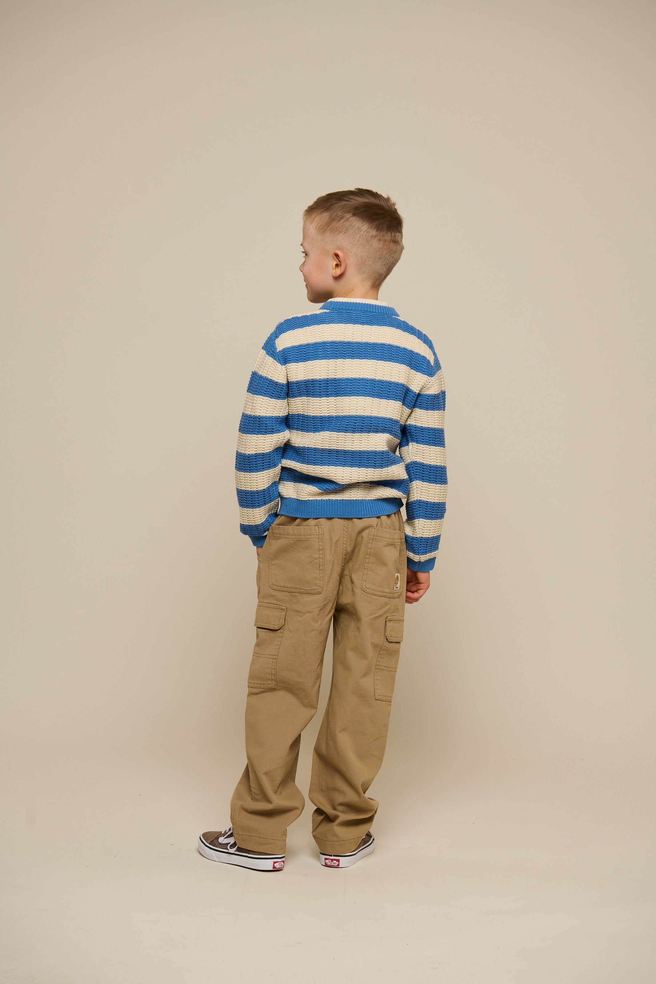 Stribet strik - Tween - Dusty Blue/Offwhite | 101284 Brady