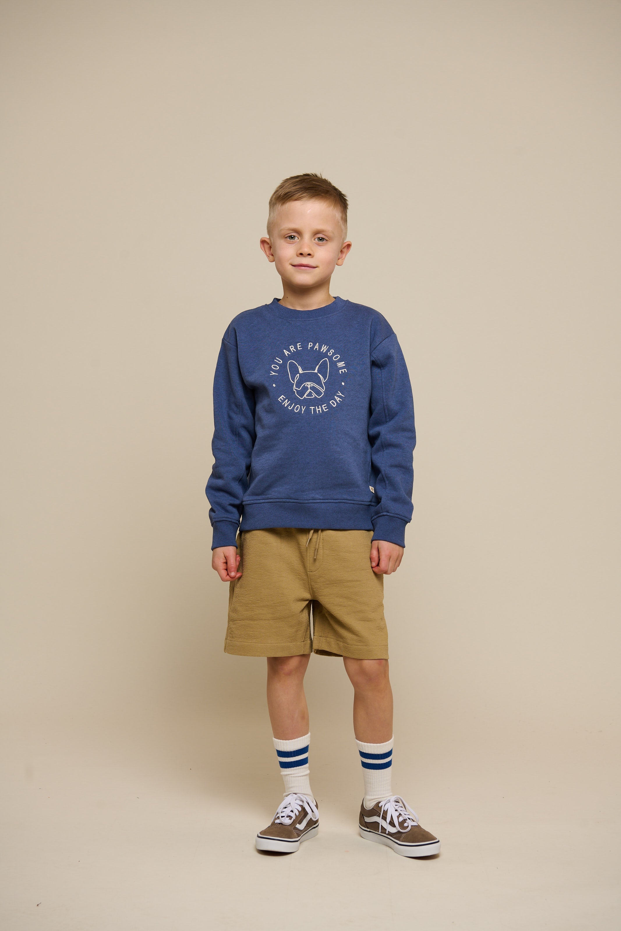 Sweatshirt med rund hals - Tween - Indigo Blue Melange | 100889 Justin