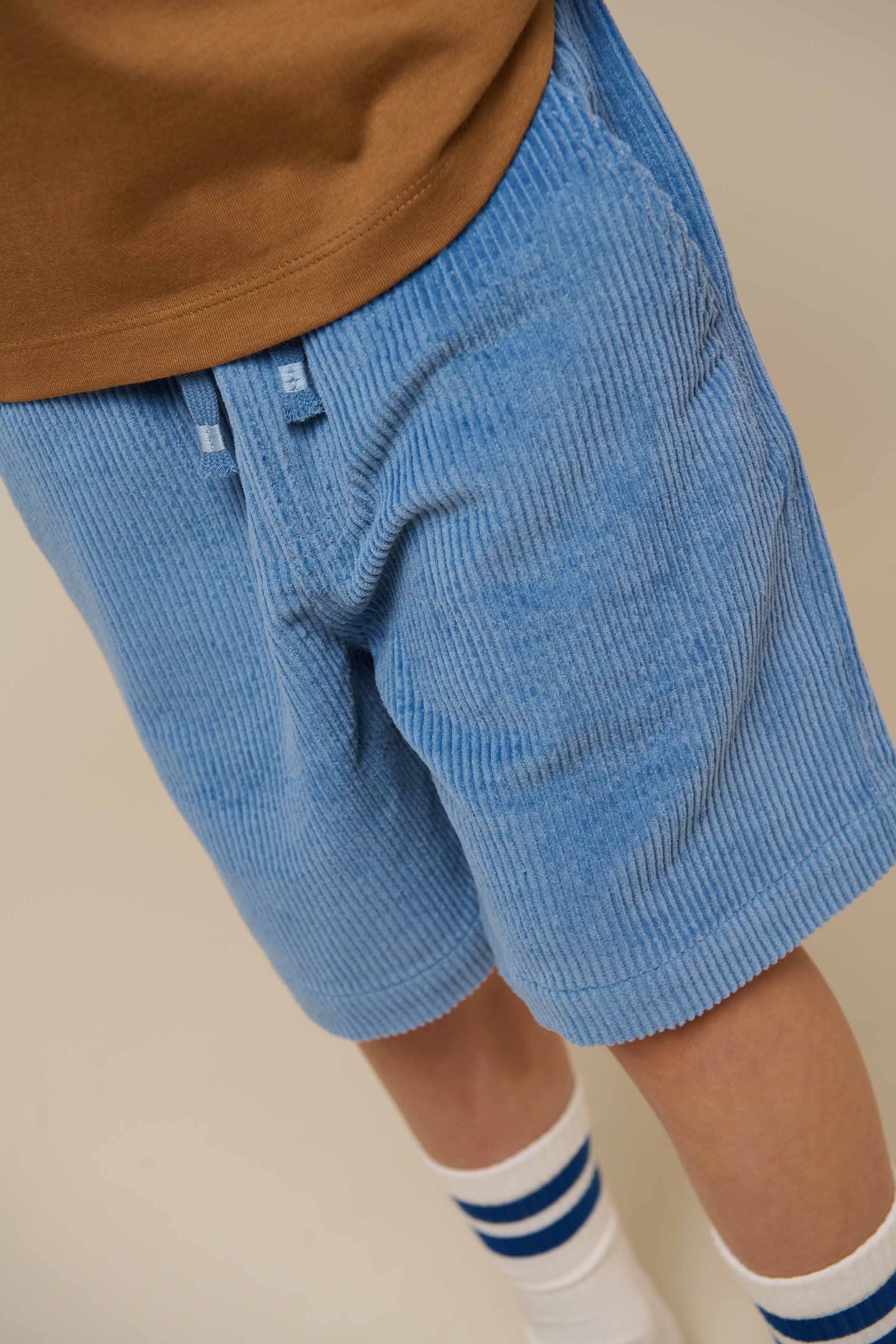 Pull-on fløjlsshorts - Tween - Dusty Blue | 101101 Tobias