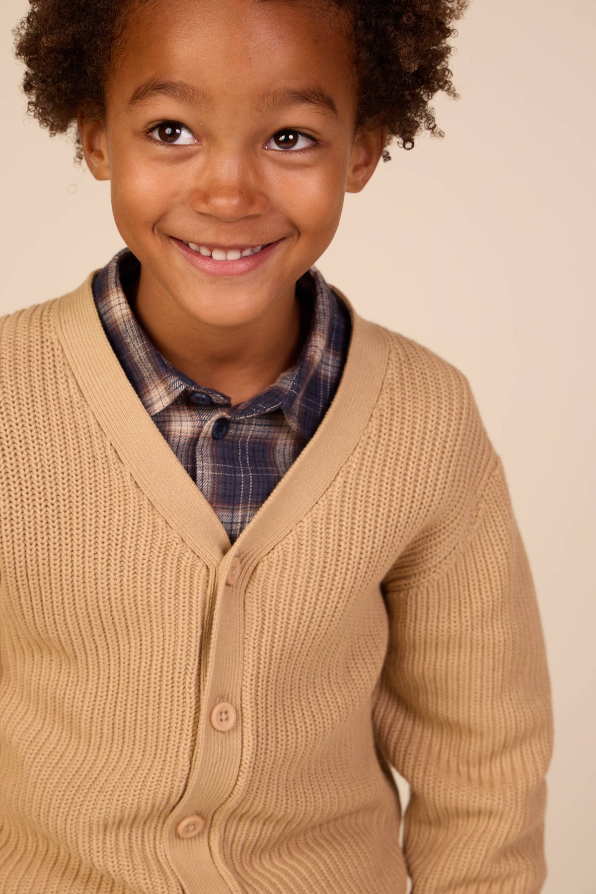 Cardigan i patentstrik - Tween - Beige | 101246 Clark
