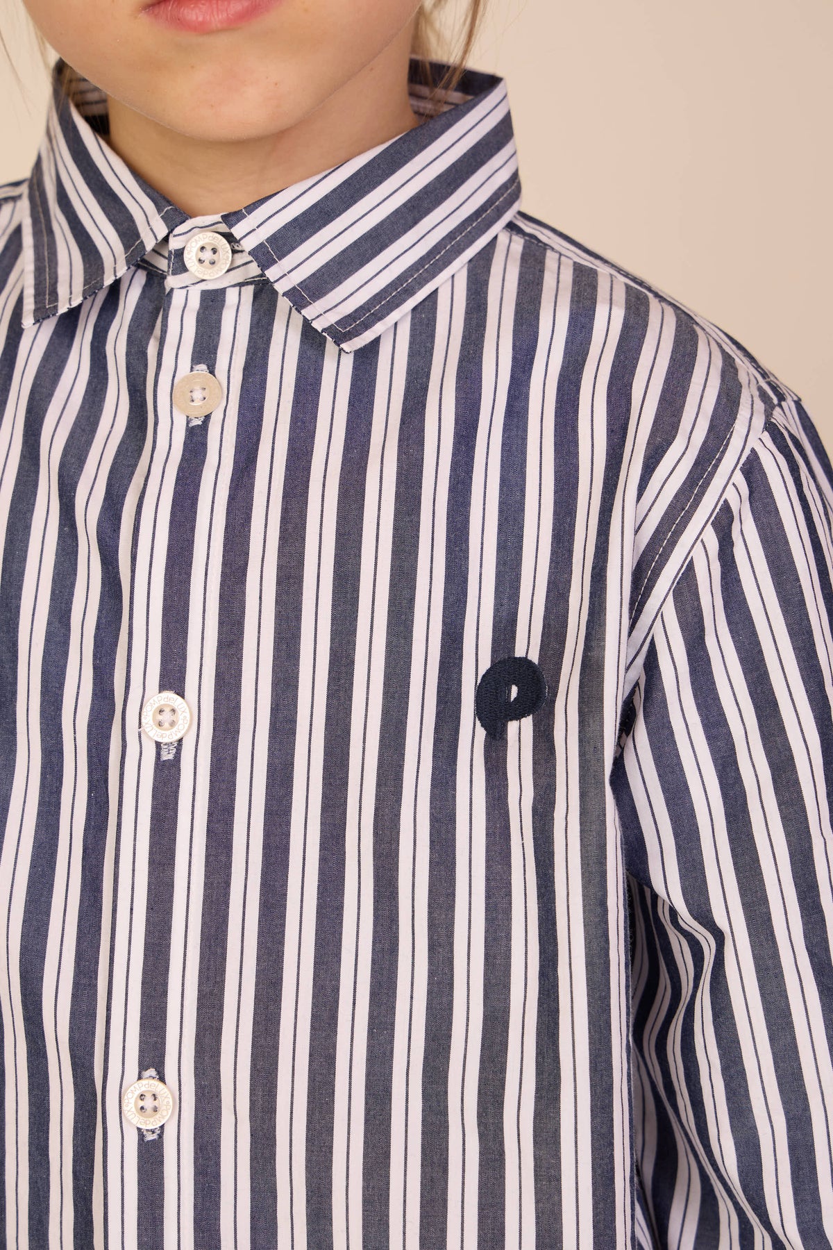 Stribet bomuldsskjorte Tween - Navy Stripe | 101654 Milo